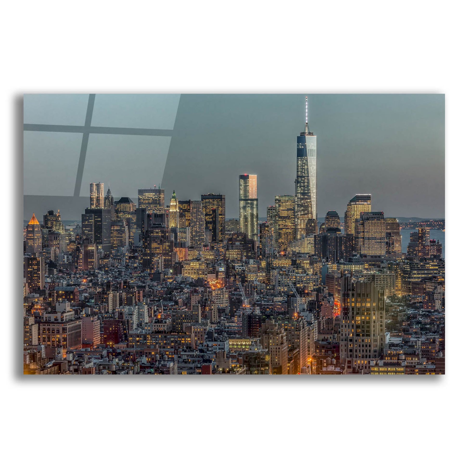 Epic Art ' Downtown Skyline 12' by Richard Silver, Acrylic Glass Wall Art,24x16