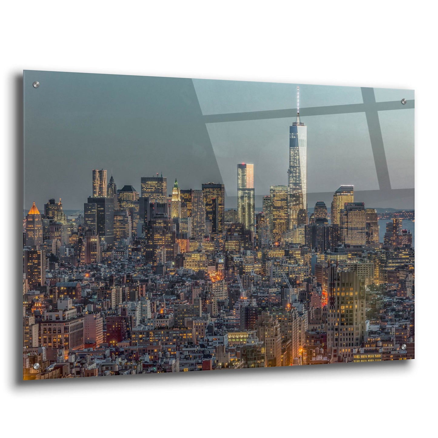 Epic Art ' Downtown Skyline 12' by Richard Silver, Acrylic Glass Wall Art,36x24