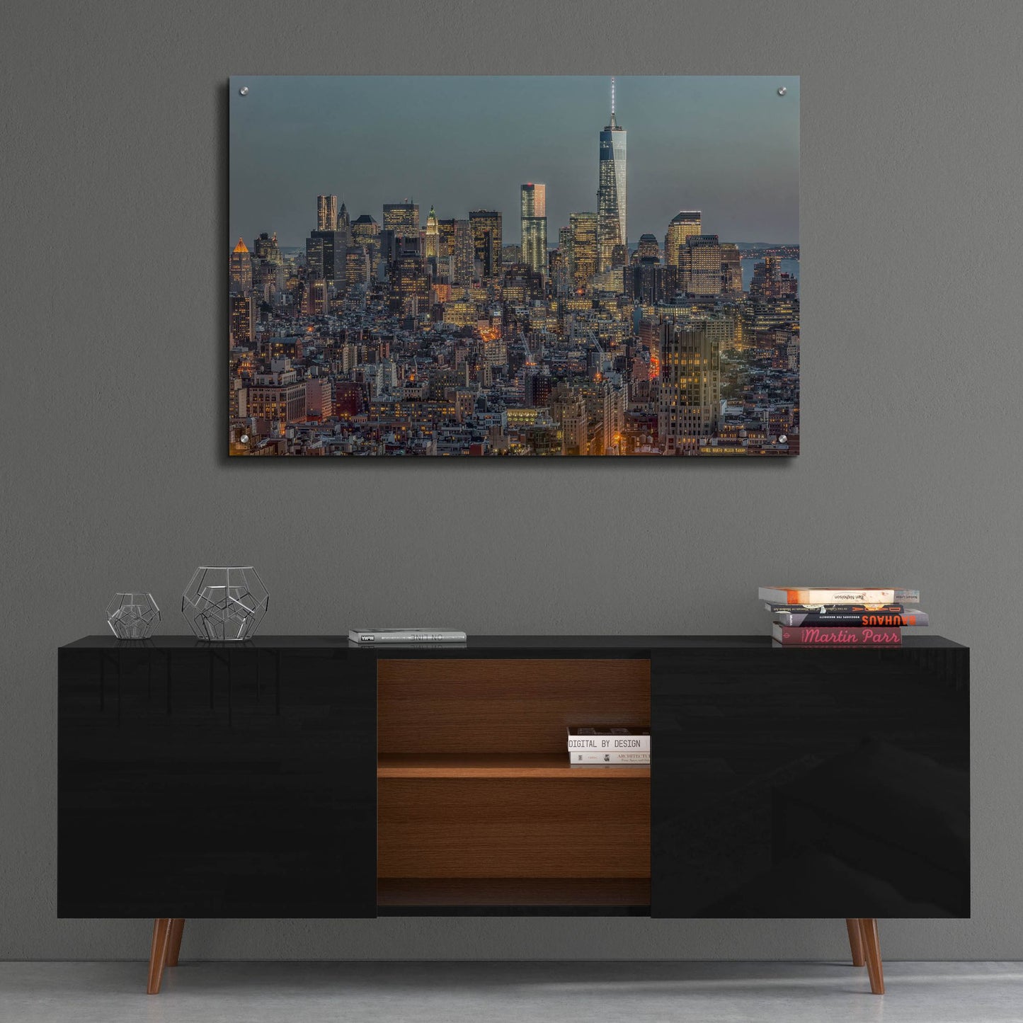 Epic Art ' Downtown Skyline 12' by Richard Silver, Acrylic Glass Wall Art,36x24