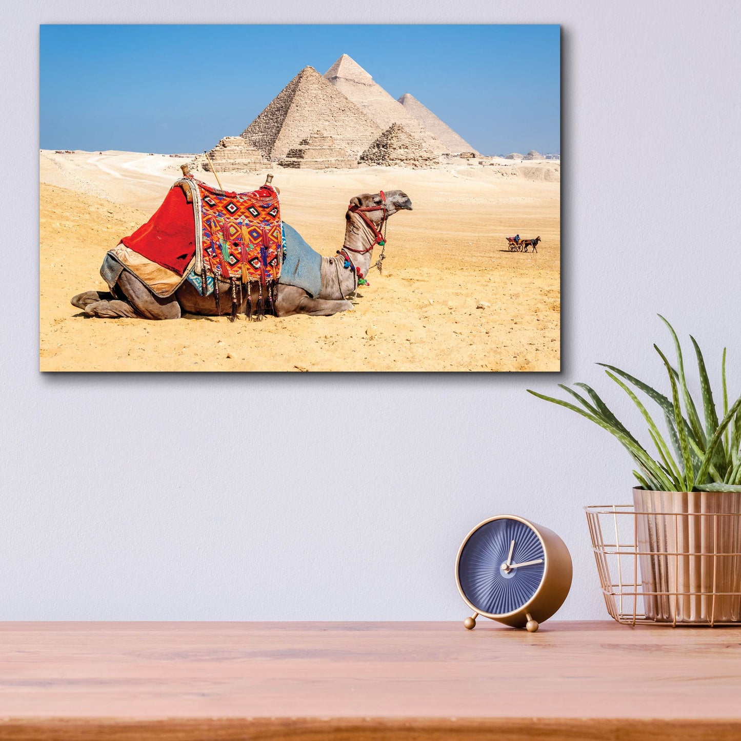 Epic Art ' Camel Resting by the Pyramids, Giza, Egypt' by Richard Silver, Acrylic Glass Wall Art,16x12