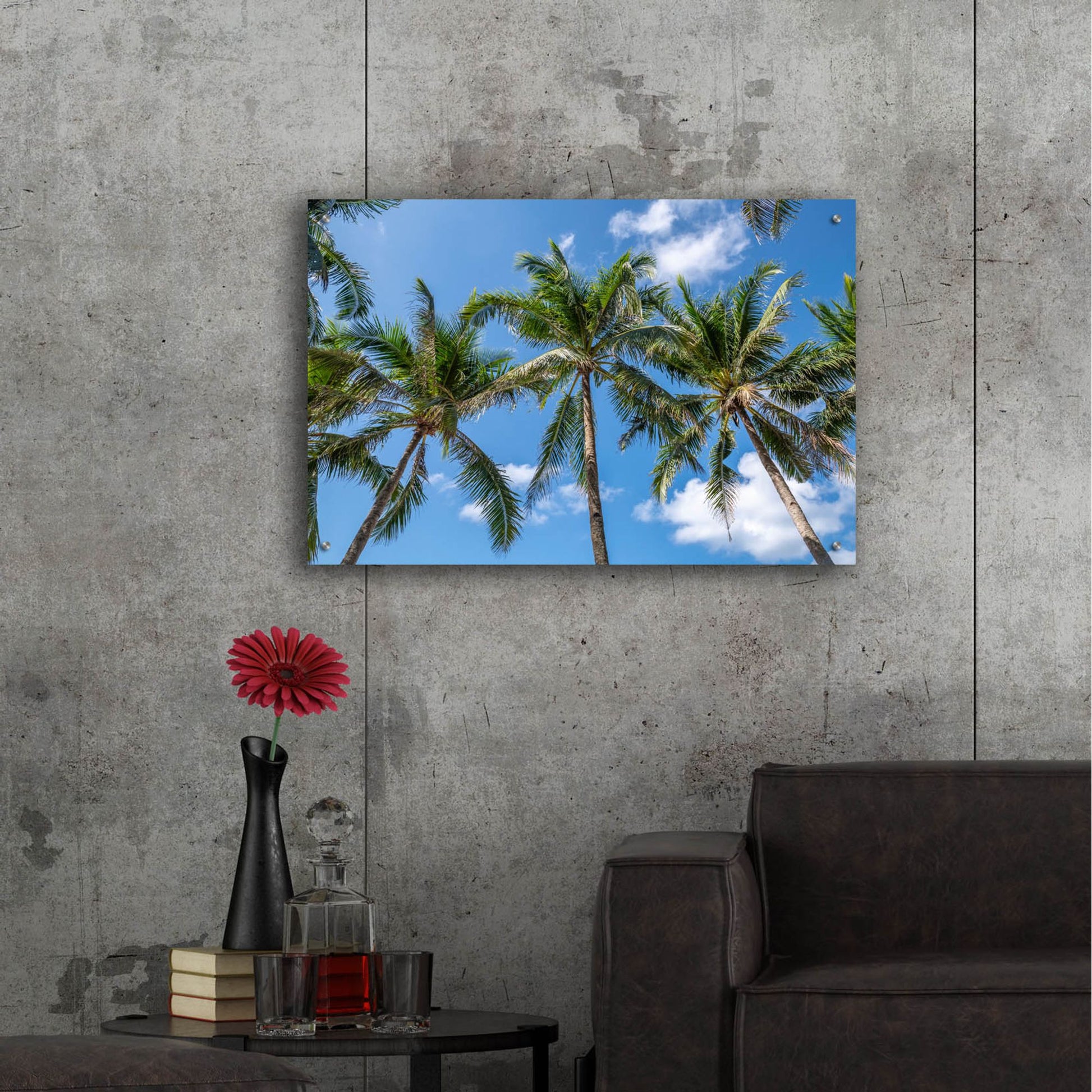 Epic Art ' Palawan Palm Trees I' by Richard Silver, Acrylic Glass Wall Art,36x24