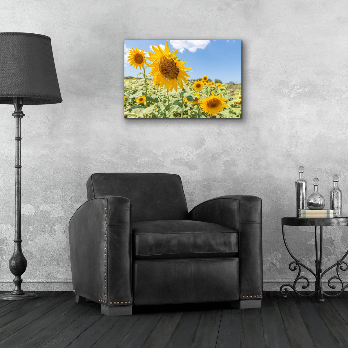 Epic Art ' Sunflowers I' by Richard Silver, Acrylic Glass Wall Art,24x16