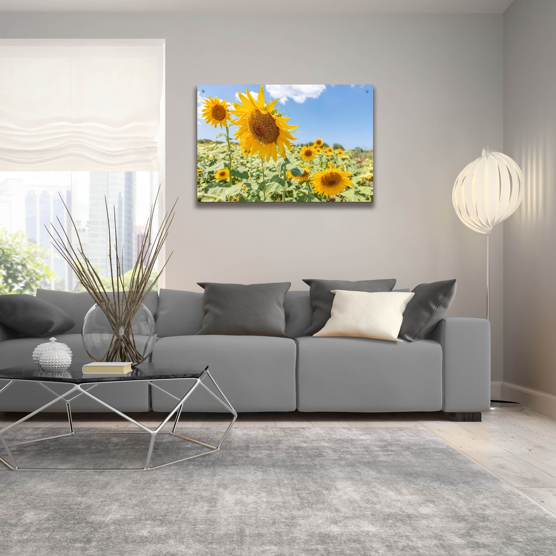 Epic Art ' Sunflowers I' by Richard Silver, Acrylic Glass Wall Art,36x24