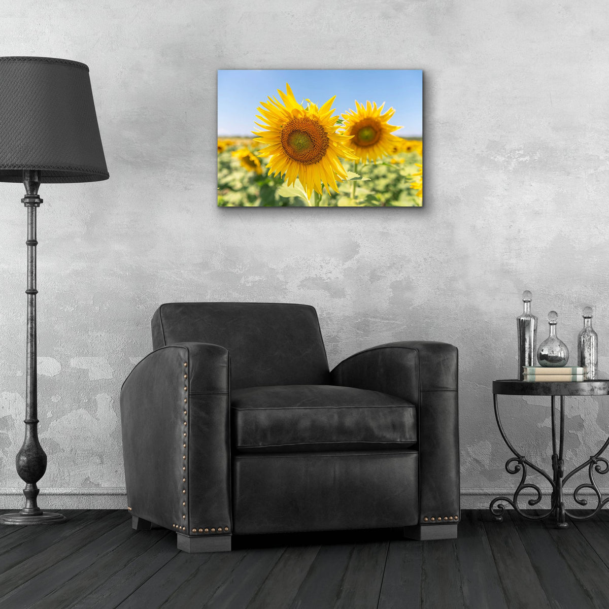 Epic Art ' Sunflowers II' by Richard Silver, Acrylic Glass Wall Art,24x16