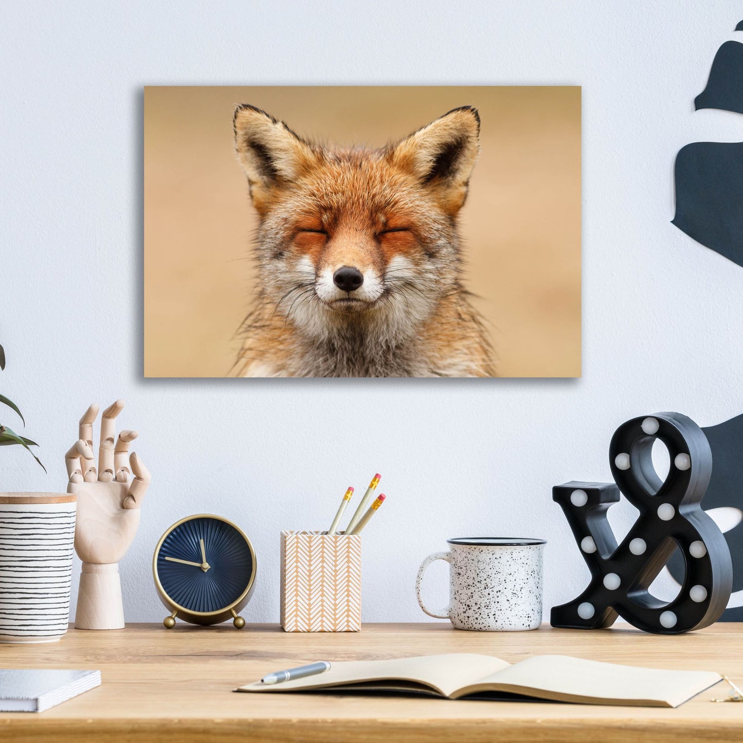 Epic Art ' Zen Fox Red Portrait' by Roeselien Raimond, Acrylic Glass Wall Art,16x12