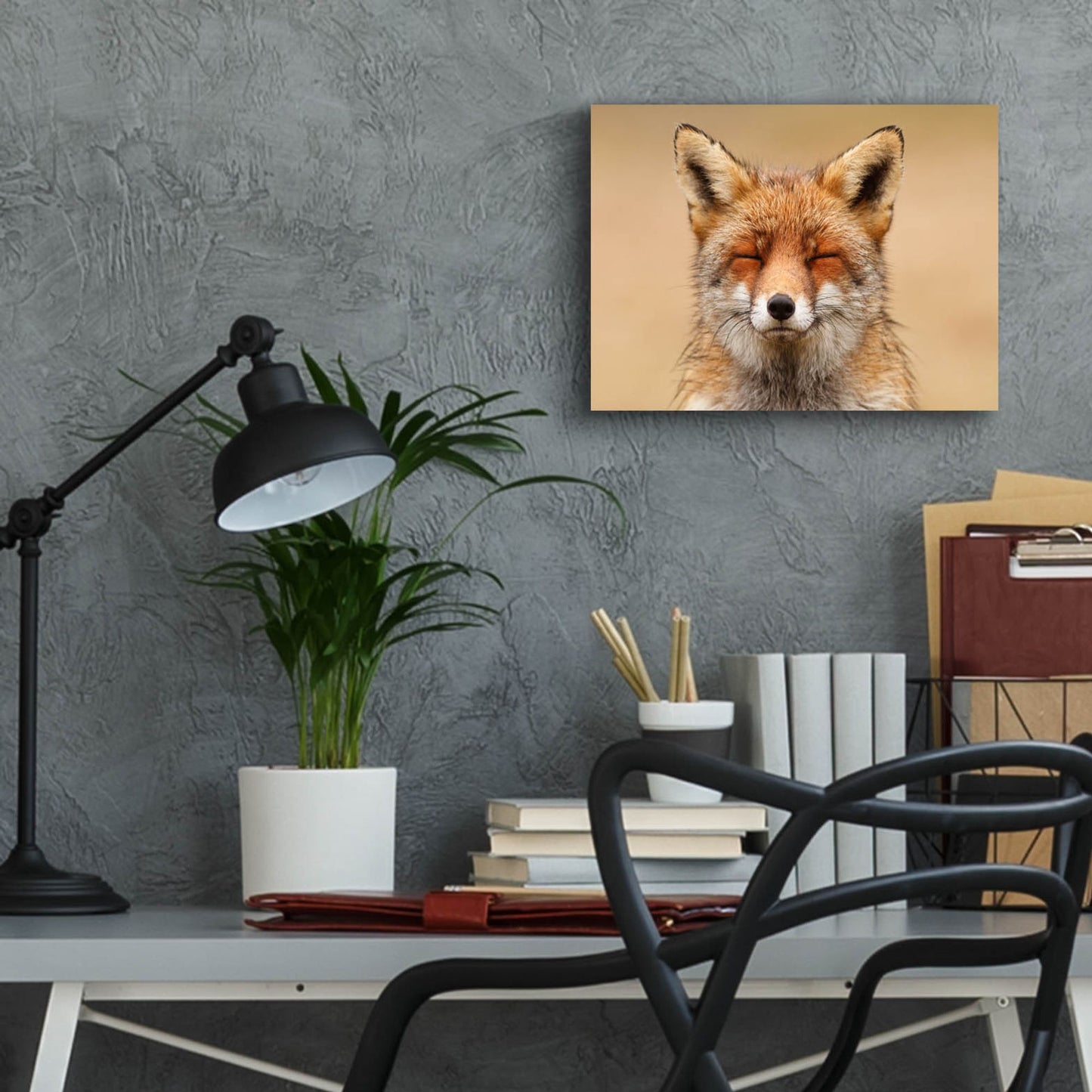 Epic Art ' Zen Fox Red Portrait' by Roeselien Raimond, Acrylic Glass Wall Art,16x12