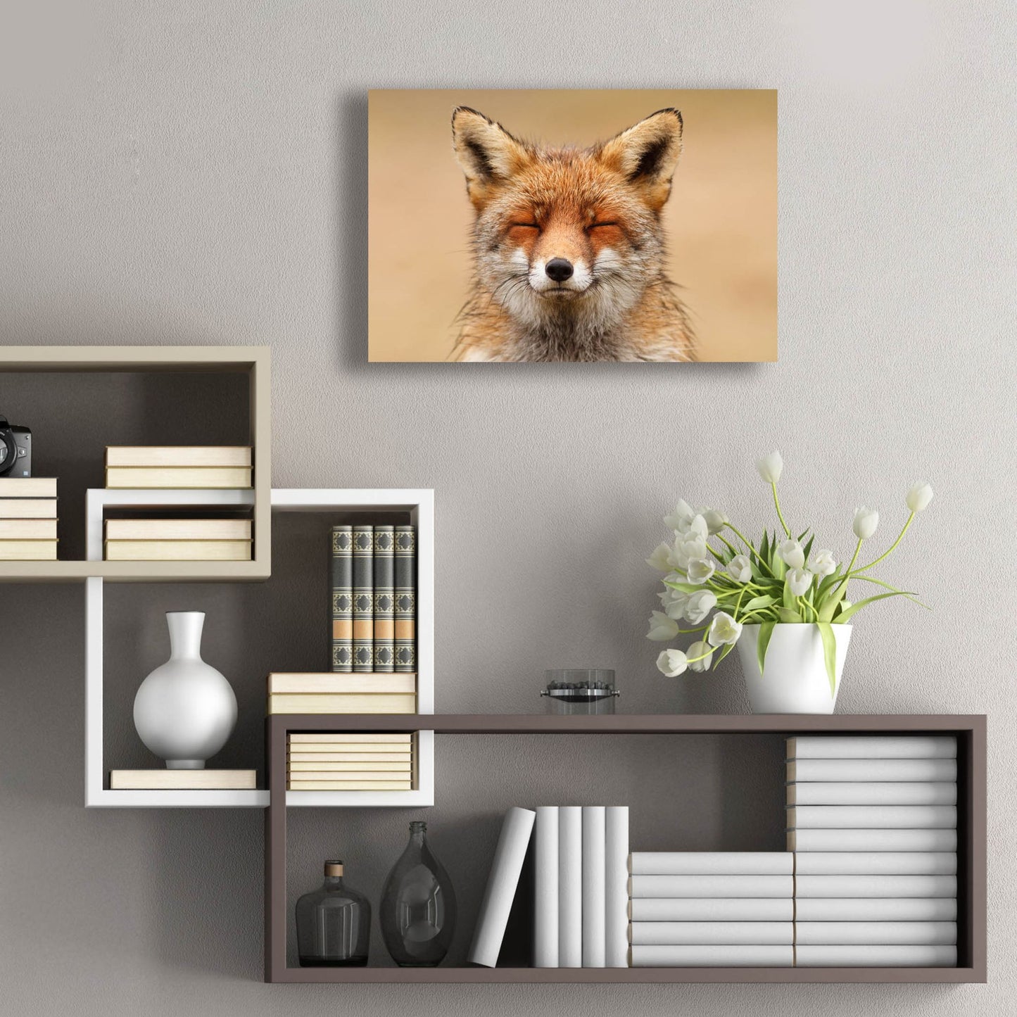 Epic Art ' Zen Fox Red Portrait' by Roeselien Raimond, Acrylic Glass Wall Art,24x16