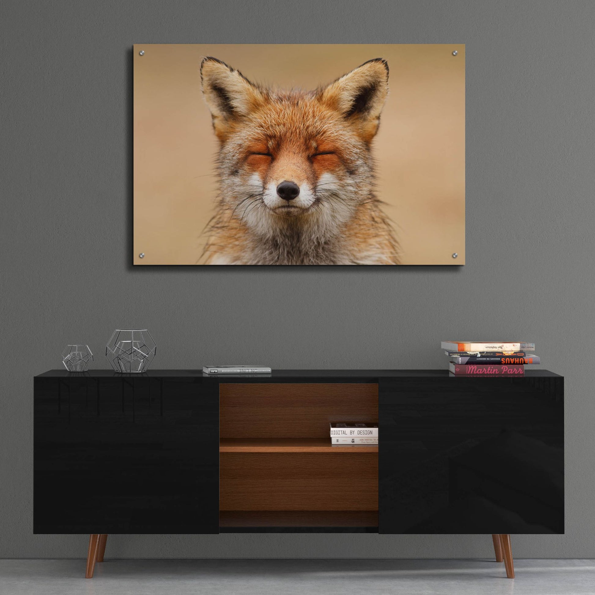 Epic Art ' Zen Fox Red Portrait' by Roeselien Raimond, Acrylic Glass Wall Art,36x24