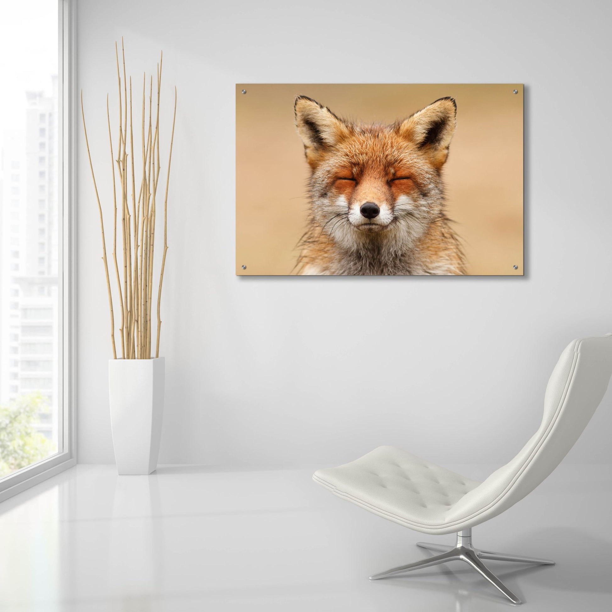 Epic Art ' Zen Fox Red Portrait' by Roeselien Raimond, Acrylic Glass Wall Art,36x24