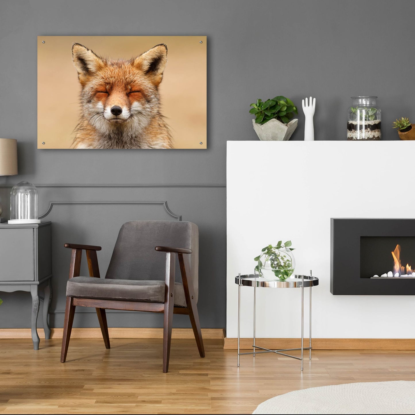 Epic Art ' Zen Fox Red Portrait' by Roeselien Raimond, Acrylic Glass Wall Art,36x24