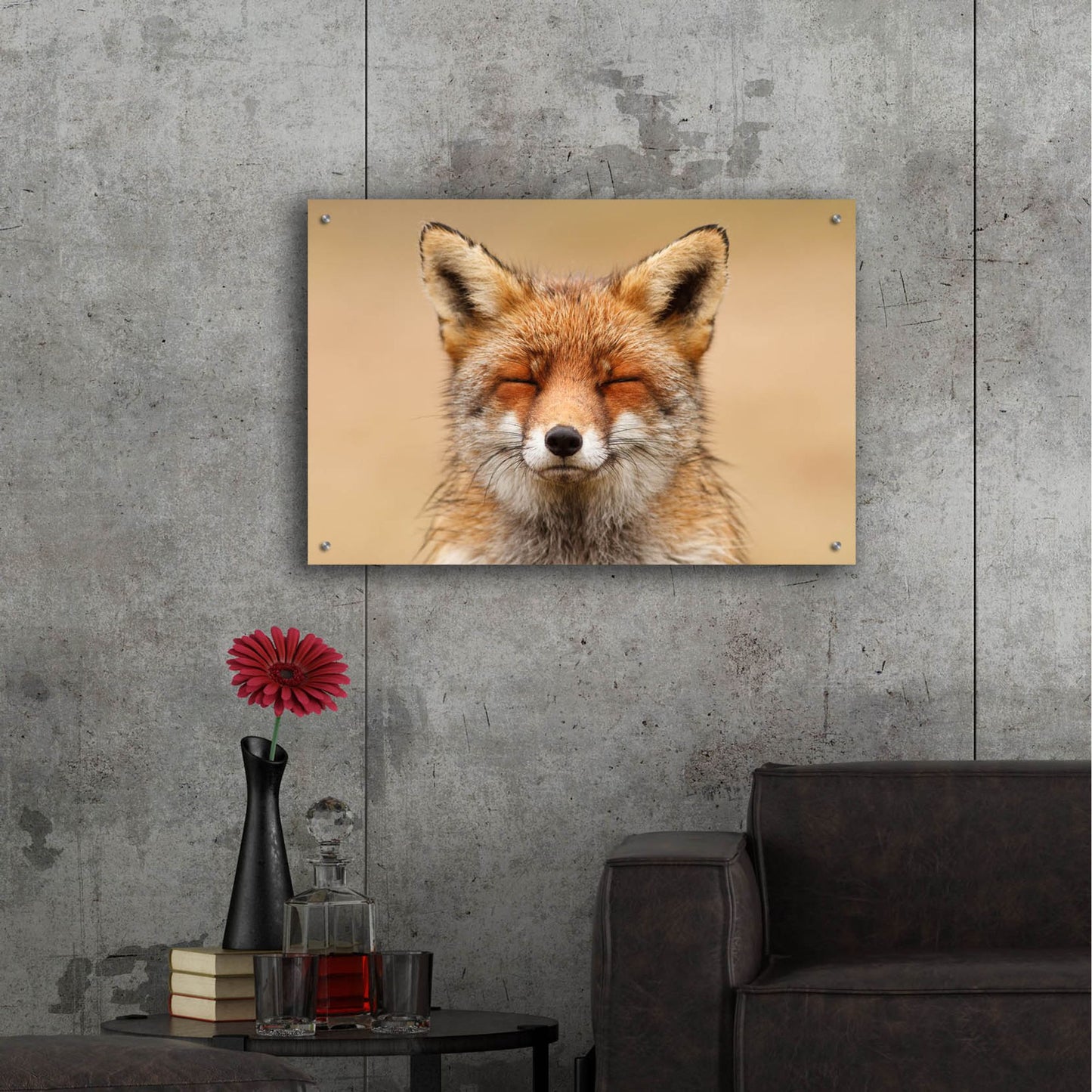 Epic Art ' Zen Fox Red Portrait' by Roeselien Raimond, Acrylic Glass Wall Art,36x24