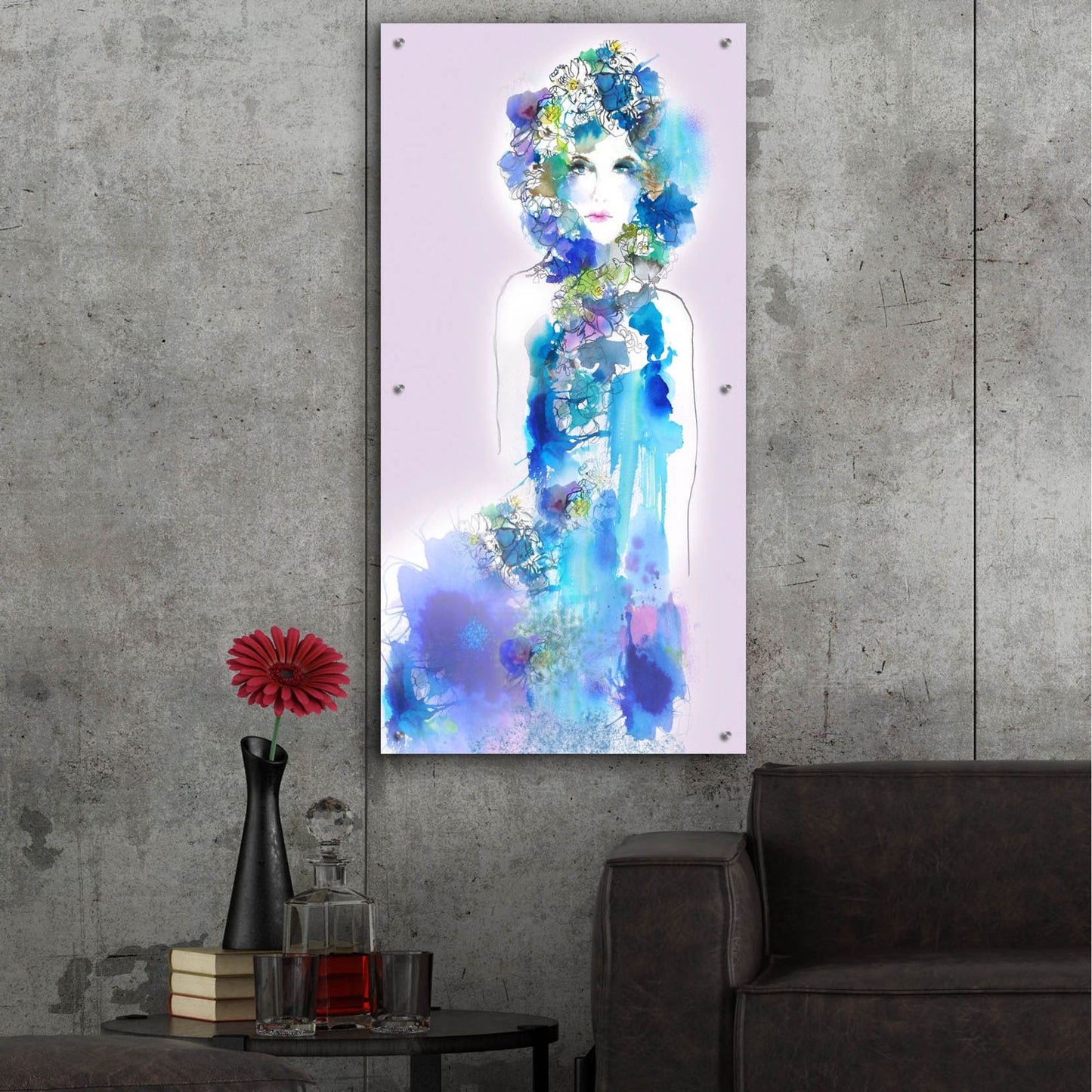 Epic Art ' Anemone' by Schuyler Rideout, Acrylic Glass Wall Art,24x48