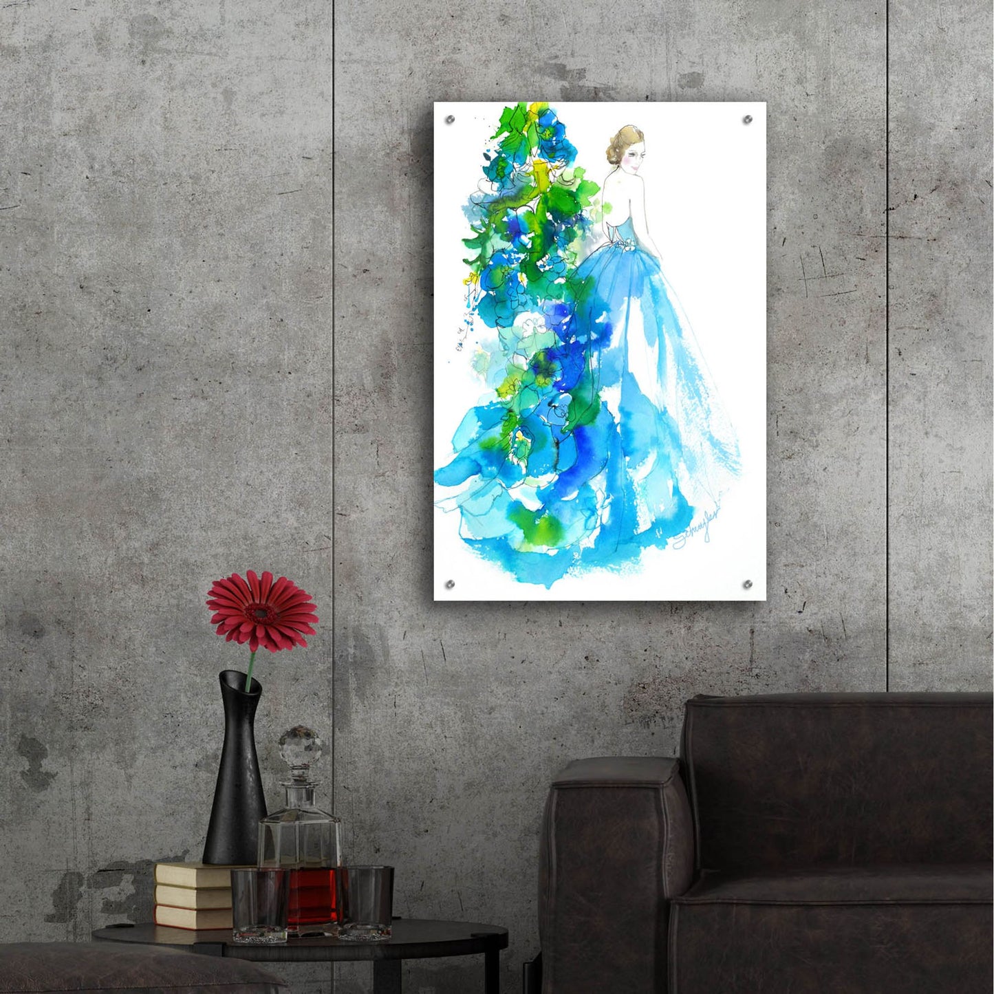 Epic Art ' Delphinium' by Schuyler Rideout, Acrylic Glass Wall Art,24x36