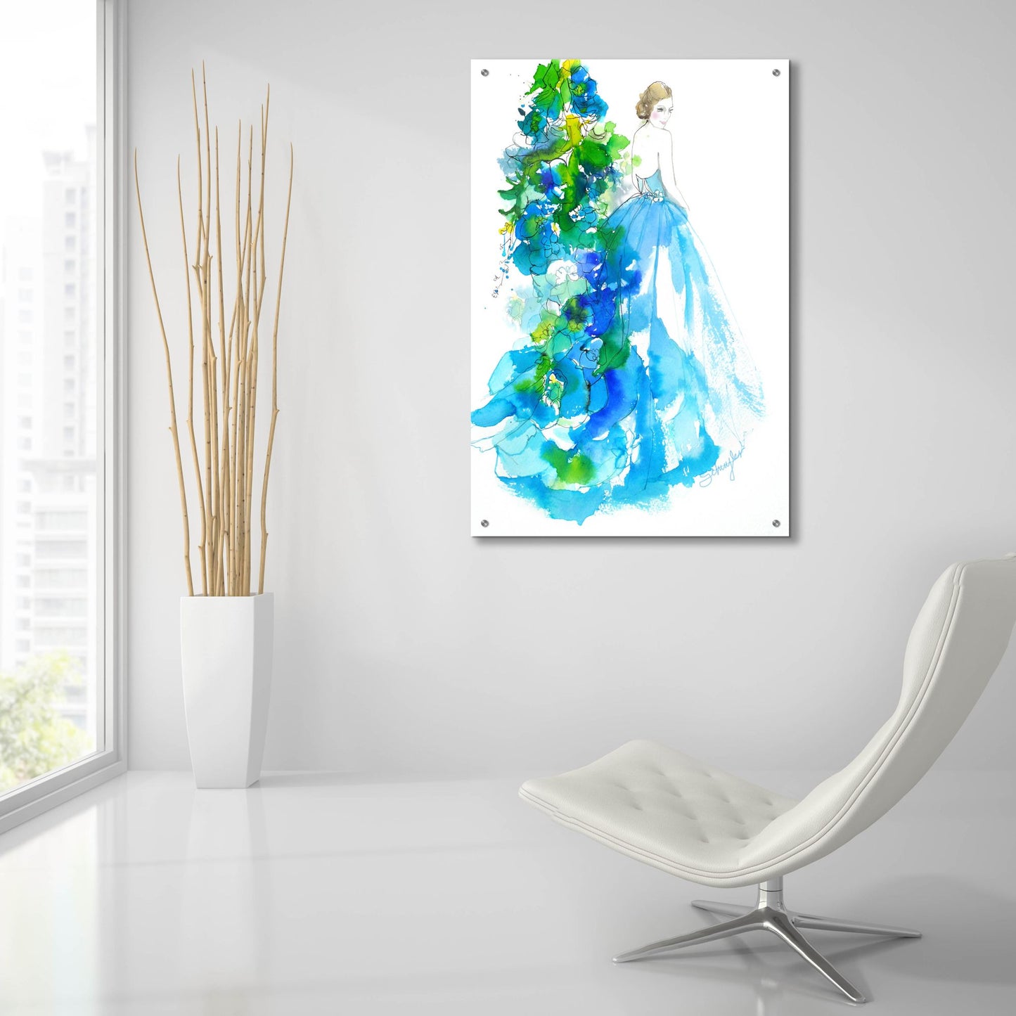 Epic Art ' Delphinium' by Schuyler Rideout, Acrylic Glass Wall Art,24x36