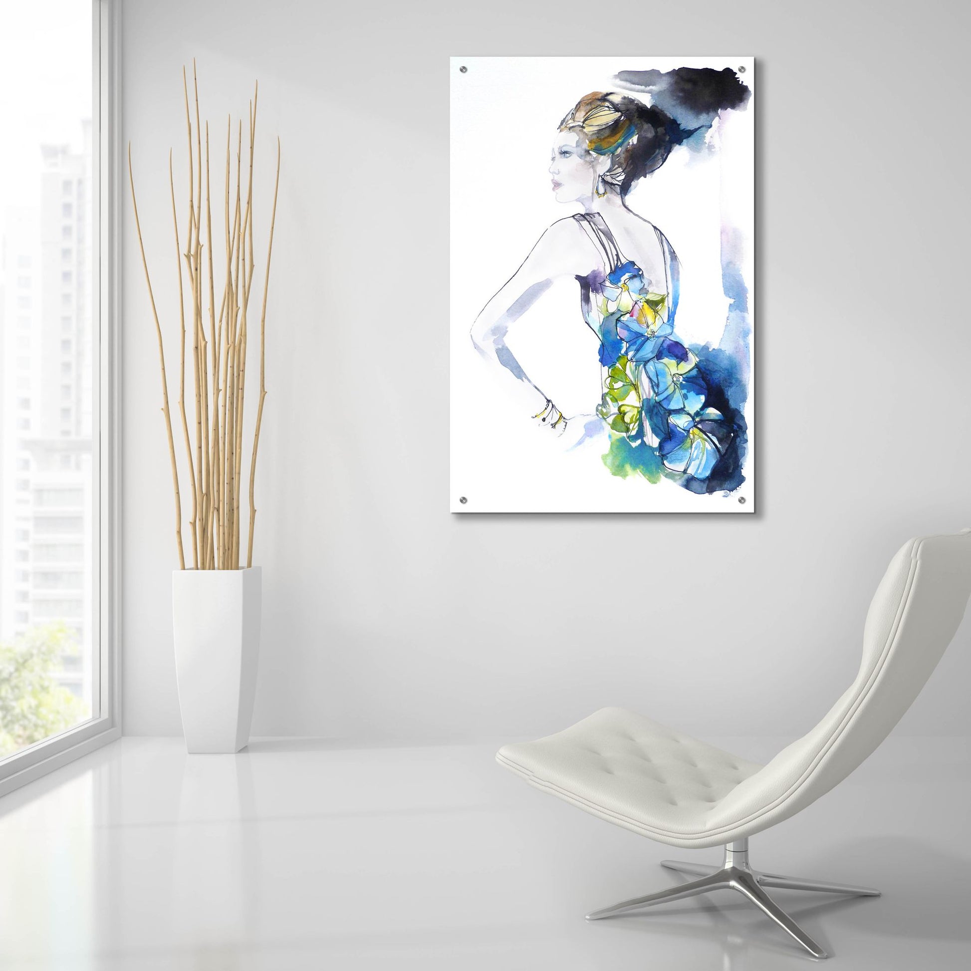 Epic Art ' Flower Dress' by Schuyler Rideout, Acrylic Glass Wall Art,24x36