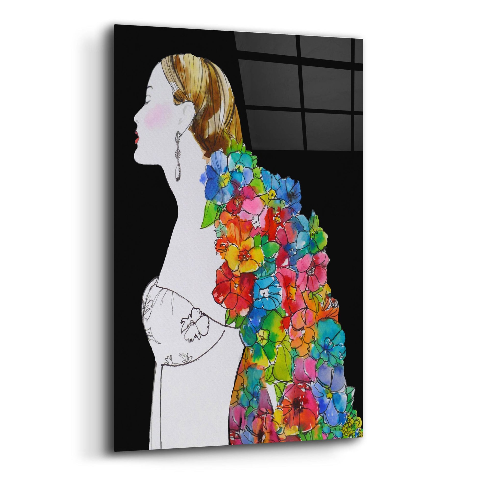 Epic Art ' Flower Hair' by Schuyler Rideout, Acrylic Glass Wall Art,12x16