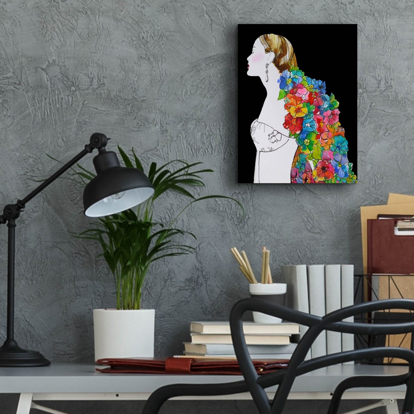 Epic Art ' Flower Hair' by Schuyler Rideout, Acrylic Glass Wall Art,12x16