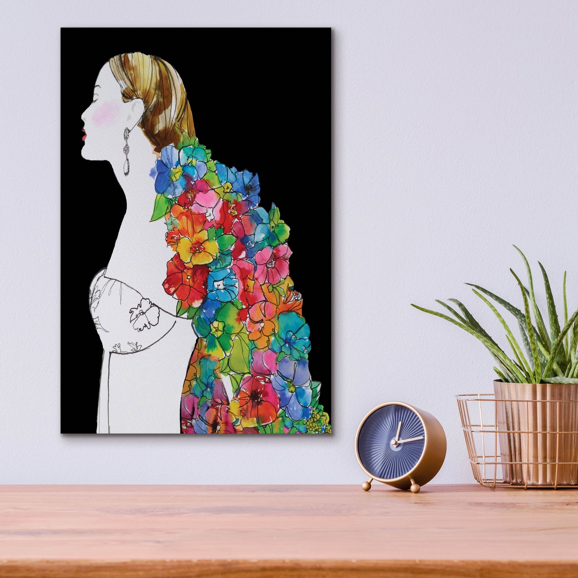 Epic Art ' Flower Hair' by Schuyler Rideout, Acrylic Glass Wall Art,12x16