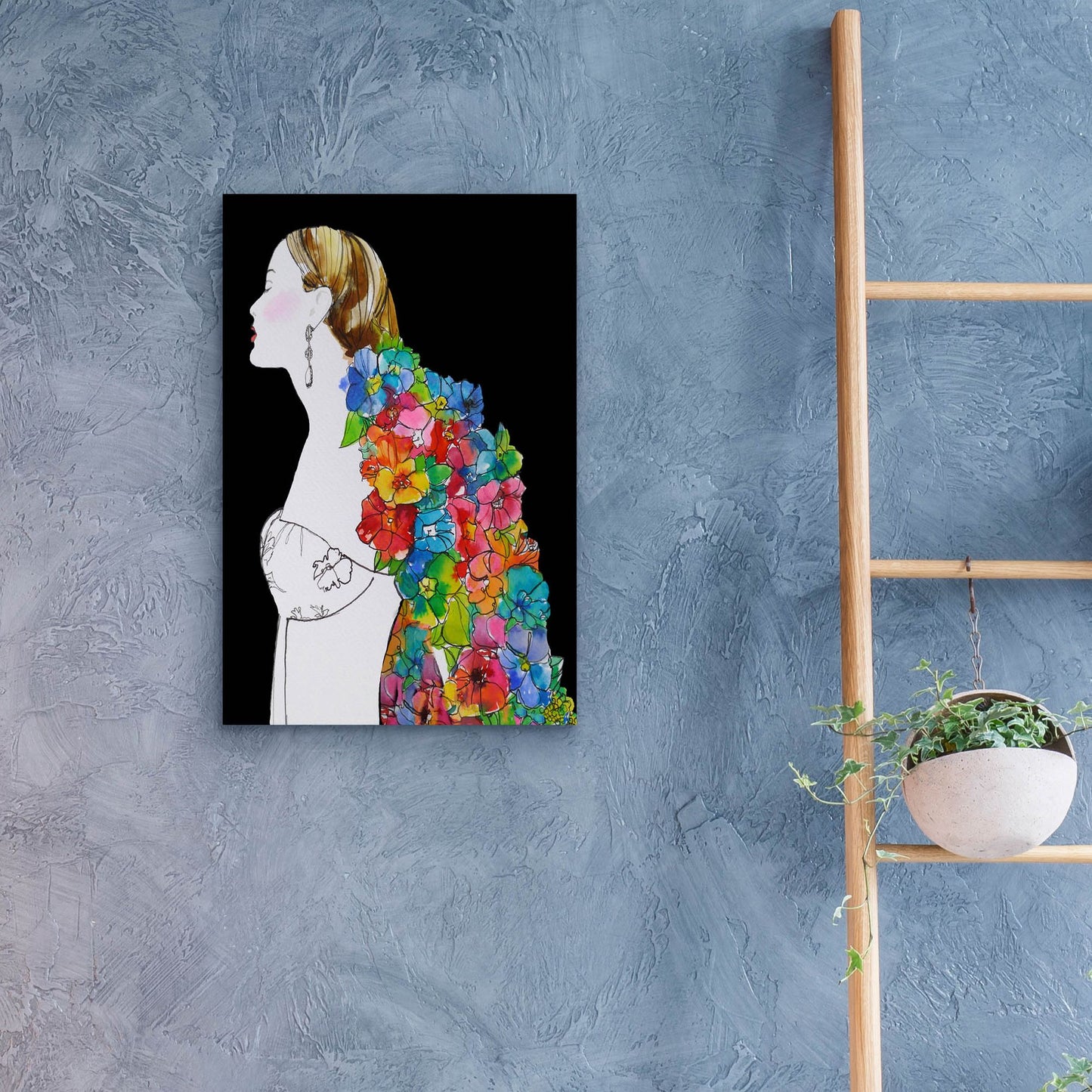 Epic Art ' Flower Hair' by Schuyler Rideout, Acrylic Glass Wall Art,16x24