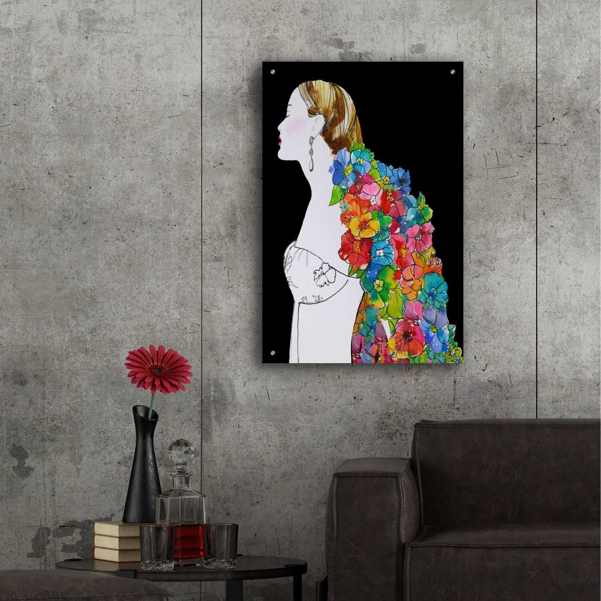 Epic Art ' Flower Hair' by Schuyler Rideout, Acrylic Glass Wall Art,24x36