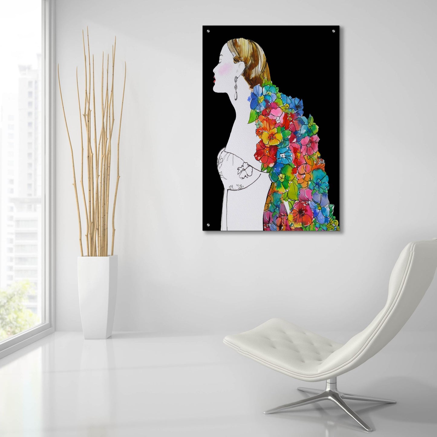 Epic Art ' Flower Hair' by Schuyler Rideout, Acrylic Glass Wall Art,24x36