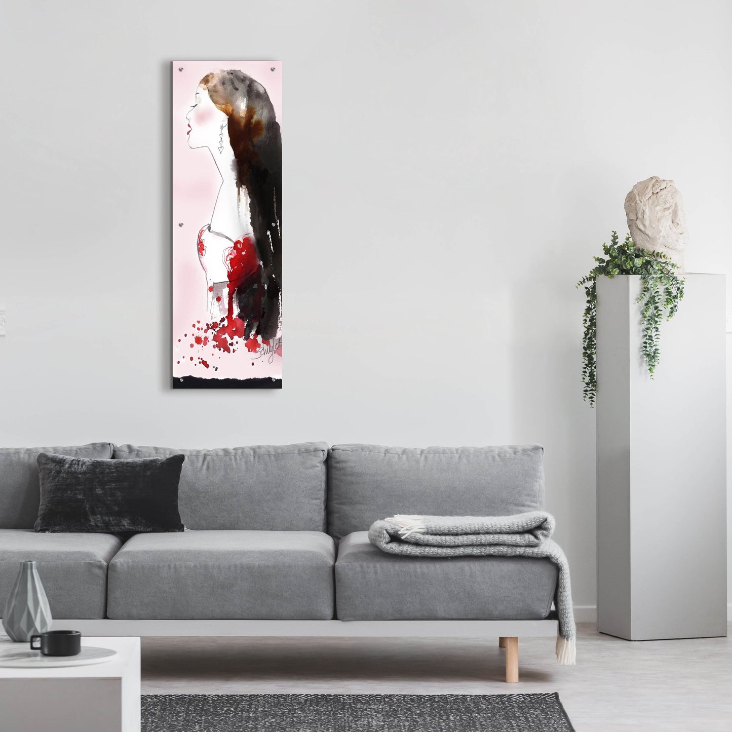 Epic Art ' Heart Girl' by Schuyler Rideout, Acrylic Glass Wall Art,16x48