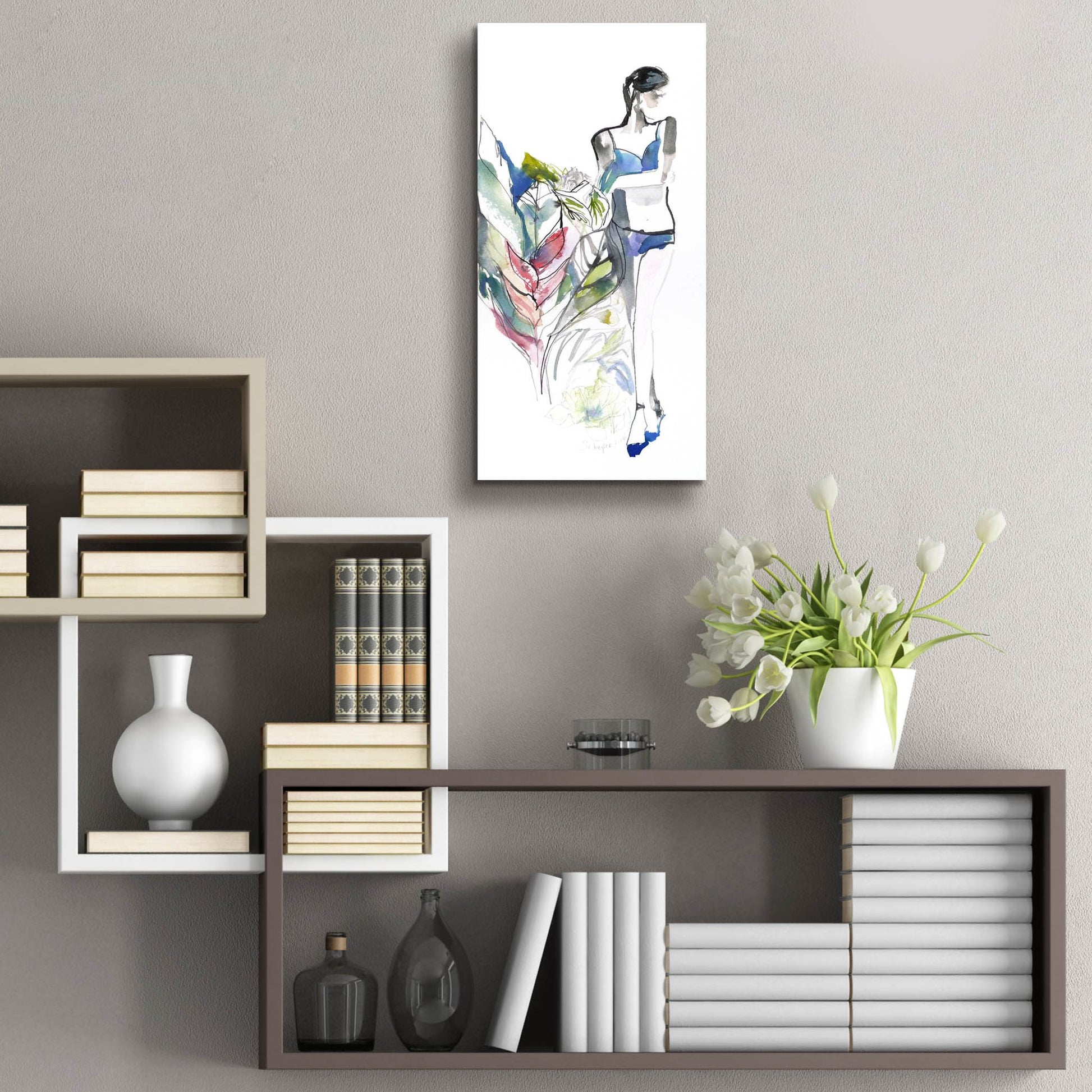 Epic Art ' Lingerie Lady' by Schuyler Rideout, Acrylic Glass Wall Art,12x24