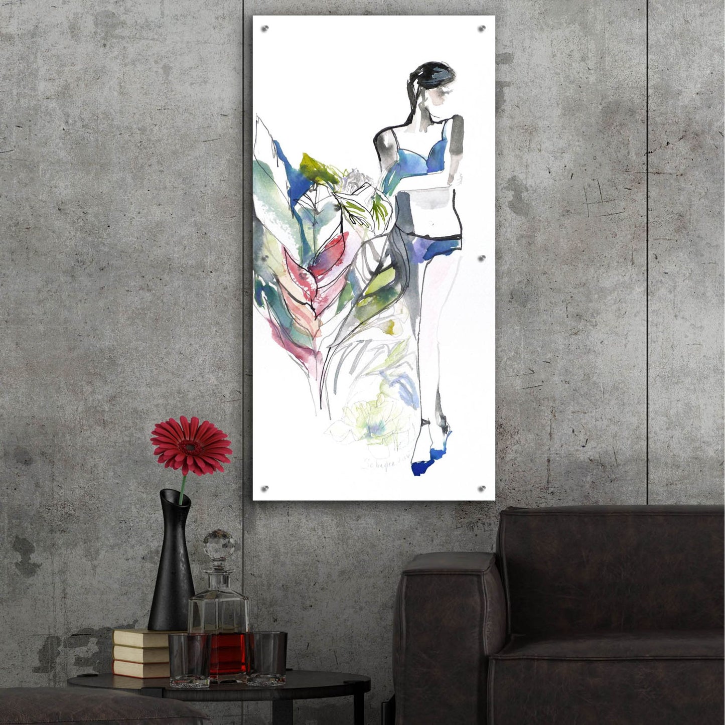 Epic Art ' Lingerie Lady' by Schuyler Rideout, Acrylic Glass Wall Art,24x48