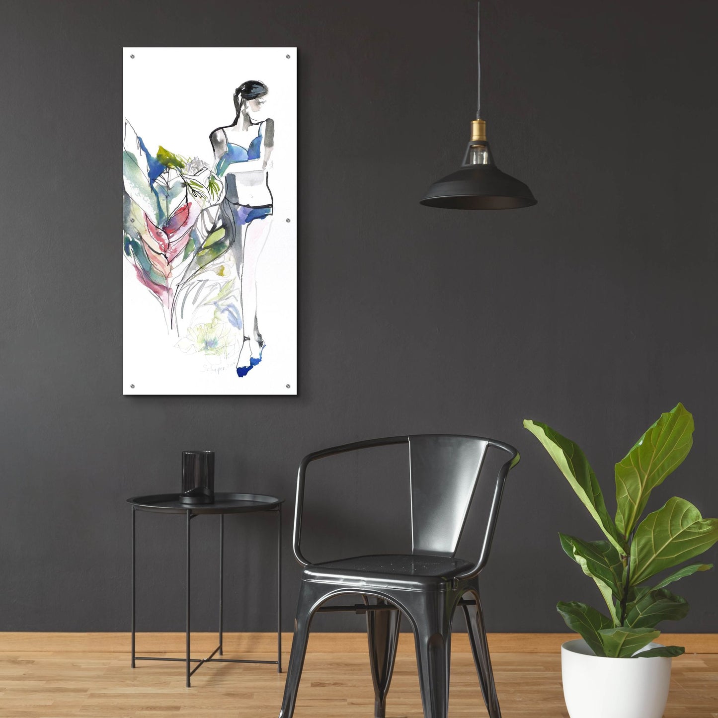 Epic Art ' Lingerie Lady' by Schuyler Rideout, Acrylic Glass Wall Art,24x48