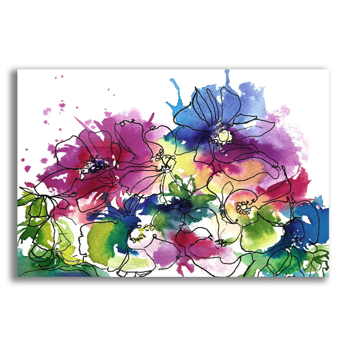 Epic Art ' Anemones' by Schuyler Rideout, Acrylic Glass Wall Art,24x16