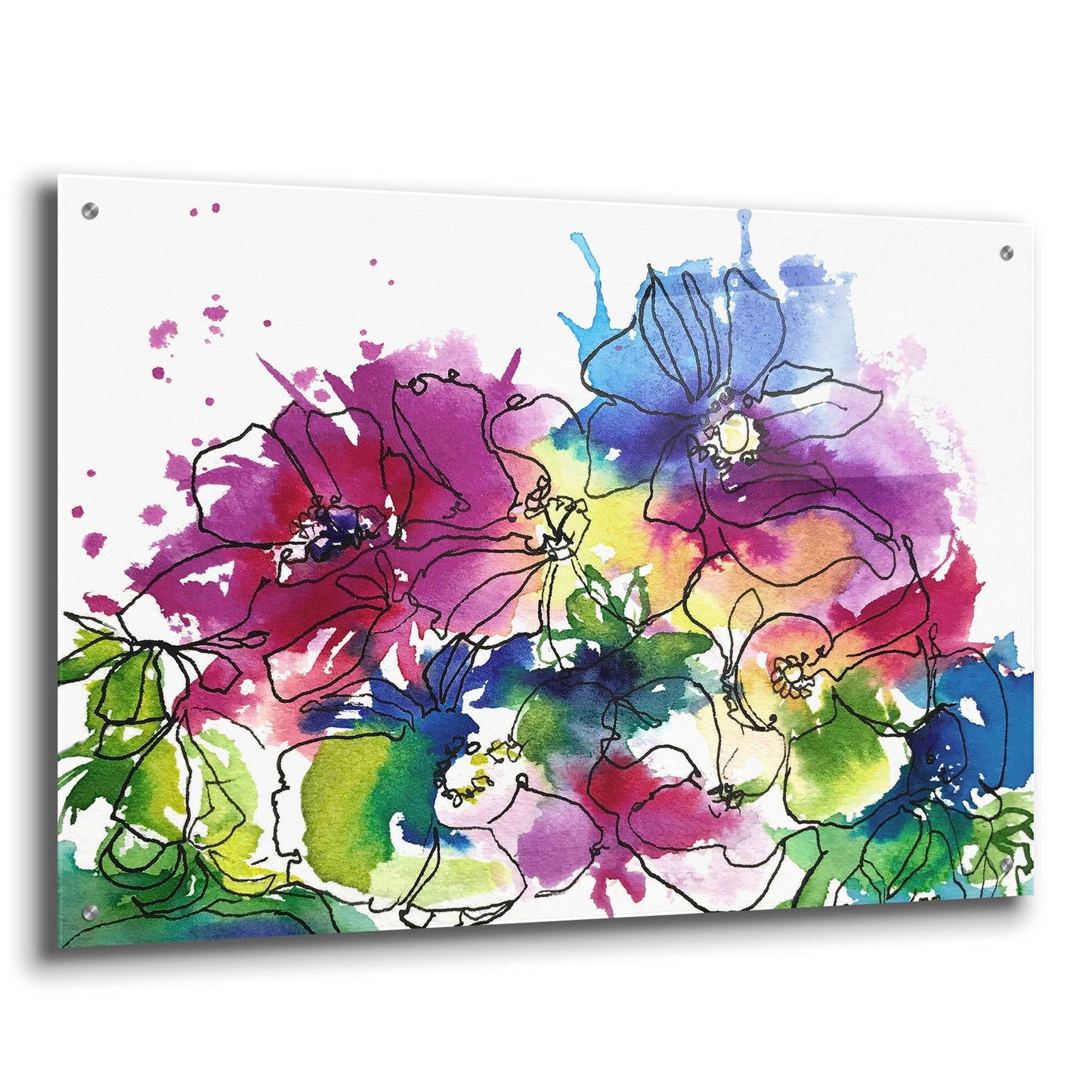 Epic Art ' Anemones' by Schuyler Rideout, Acrylic Glass Wall Art,36x24