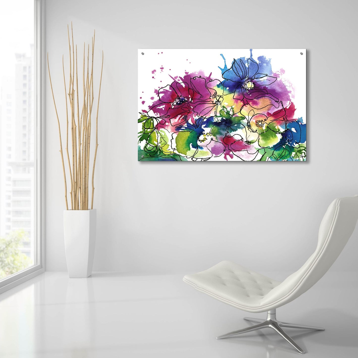 Epic Art ' Anemones' by Schuyler Rideout, Acrylic Glass Wall Art,36x24