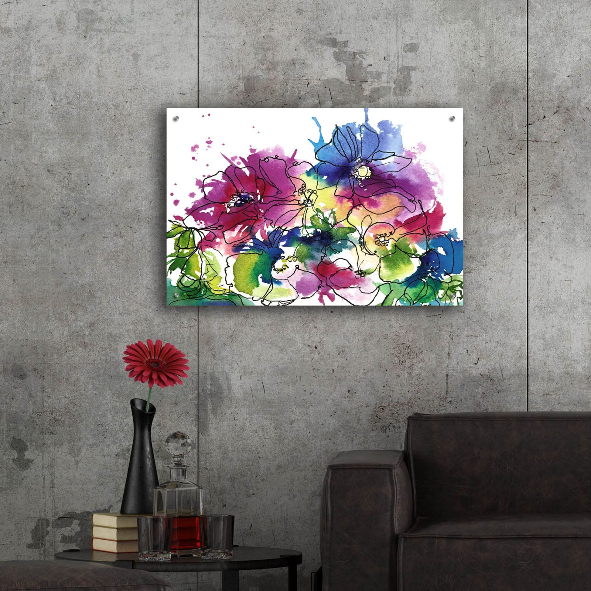 Epic Art ' Anemones' by Schuyler Rideout, Acrylic Glass Wall Art,36x24