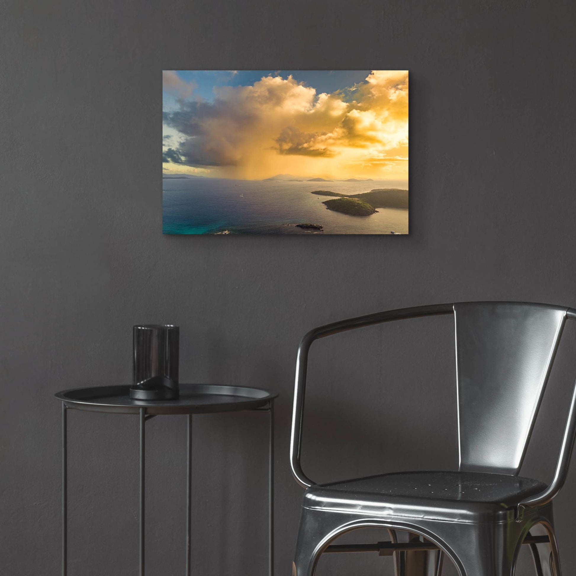 Epic Art 'Morning Rain Over Pillsbury Sound USVI' by Epic Portfolio, Acrylic Glass Wall Art,24x16