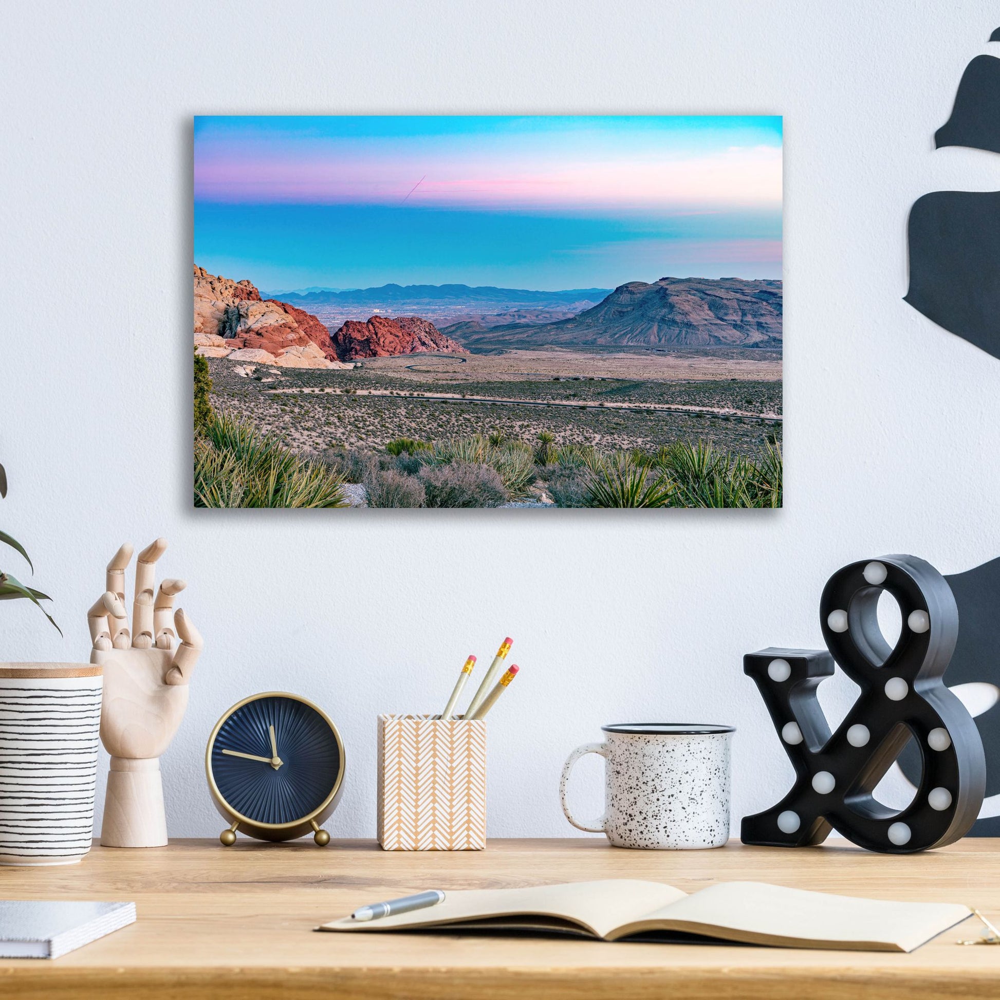 Epic Art 'Nevada - Red Rocks Sunset' by Epic Portfolio, Acrylic Glass Wall Art,16x12