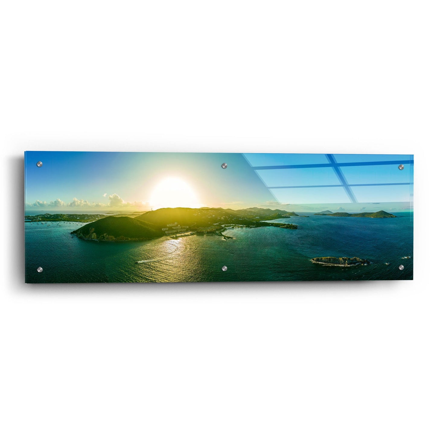 Epic Art 'St Thomas USVI Sunset' by Epic Portfolio, Acrylic Glass Wall Art,36x12