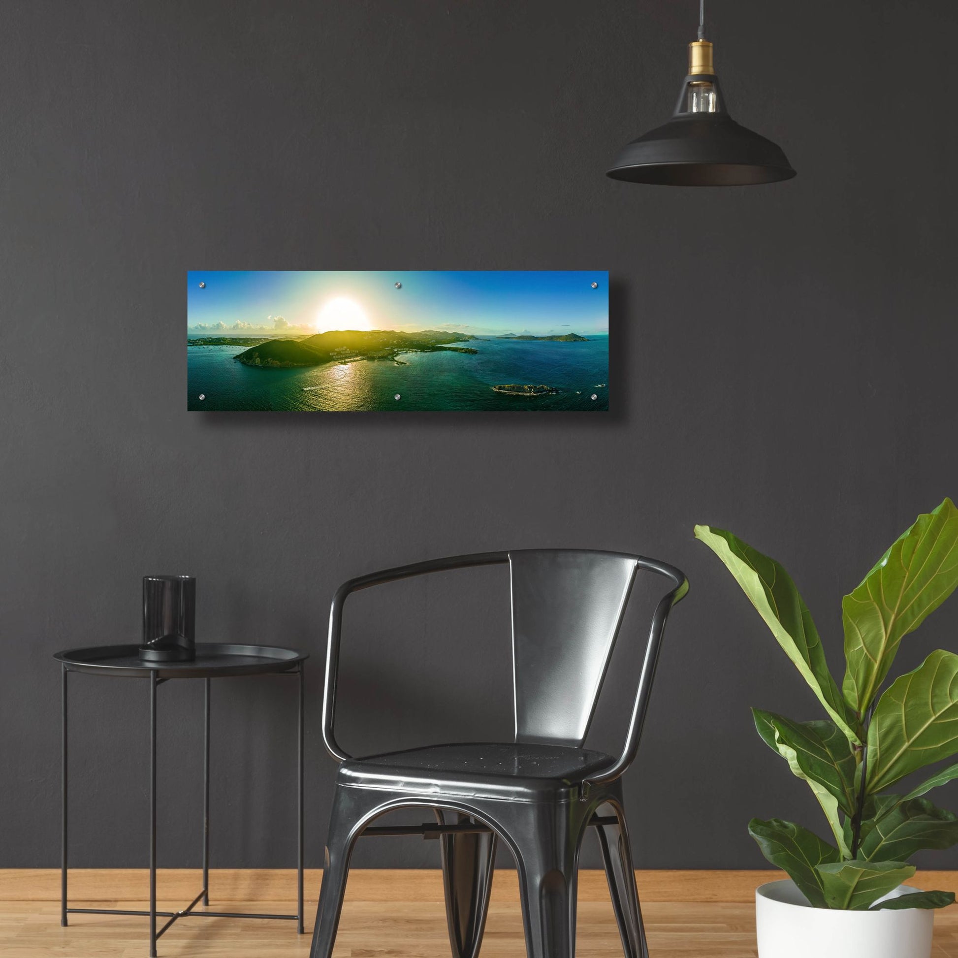 Epic Art 'St Thomas USVI Sunset' by Epic Portfolio, Acrylic Glass Wall Art,36x12