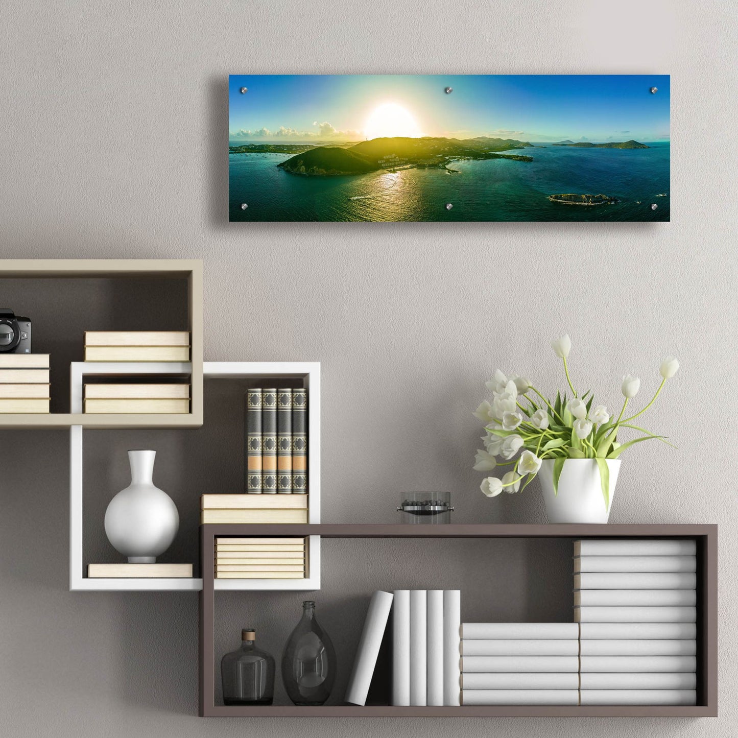 Epic Art 'St Thomas USVI Sunset' by Epic Portfolio, Acrylic Glass Wall Art,36x12