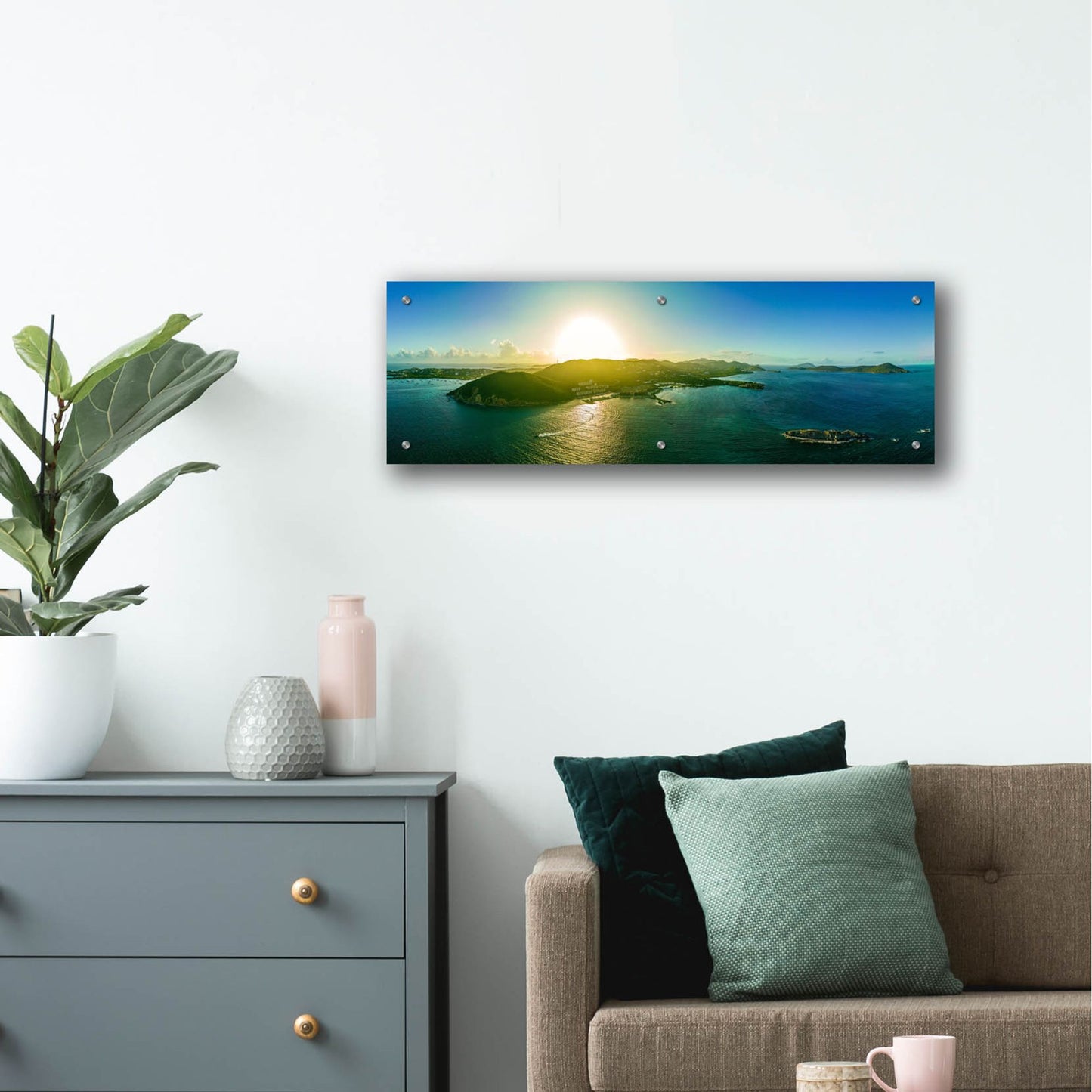 Epic Art 'St Thomas USVI Sunset' by Epic Portfolio, Acrylic Glass Wall Art,36x12