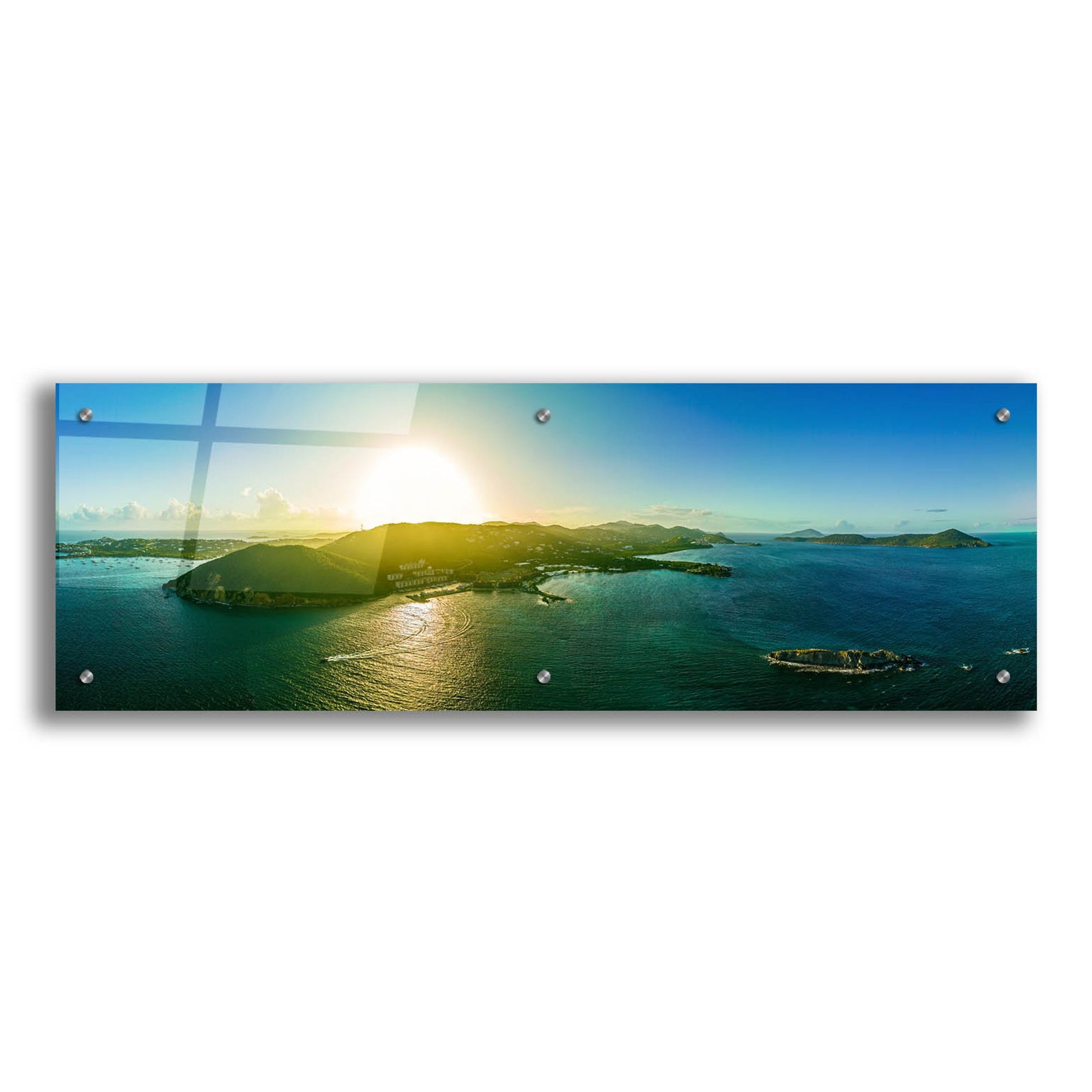 Epic Art 'St Thomas USVI Sunset' by Epic Portfolio, Acrylic Glass Wall Art,36x12