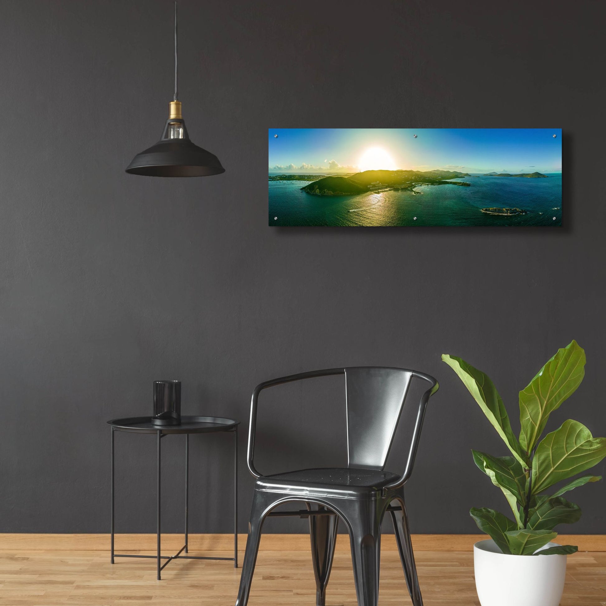 Epic Art 'St Thomas USVI Sunset' by Epic Portfolio, Acrylic Glass Wall Art,48x16