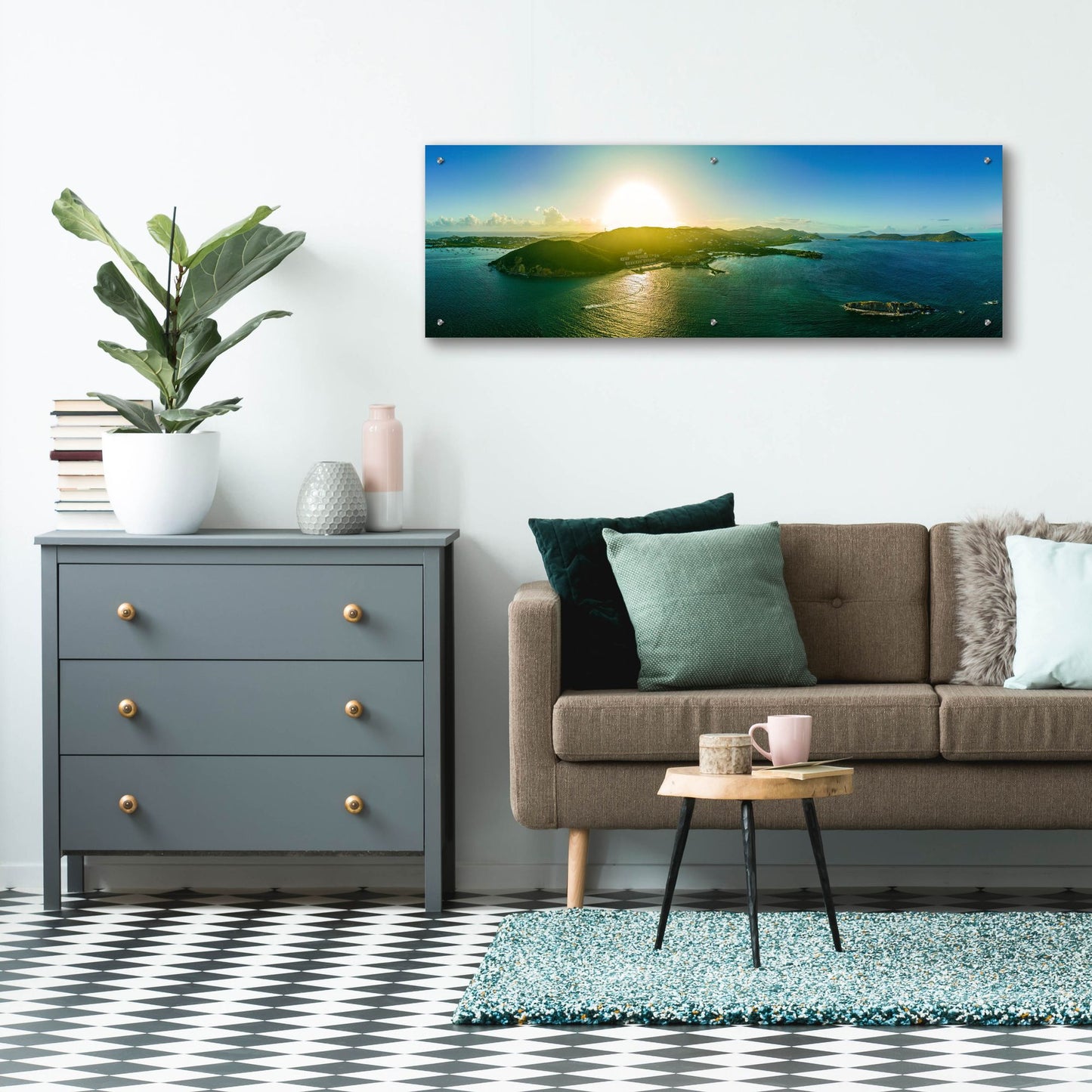 Epic Art 'St Thomas USVI Sunset' by Epic Portfolio, Acrylic Glass Wall Art,48x16