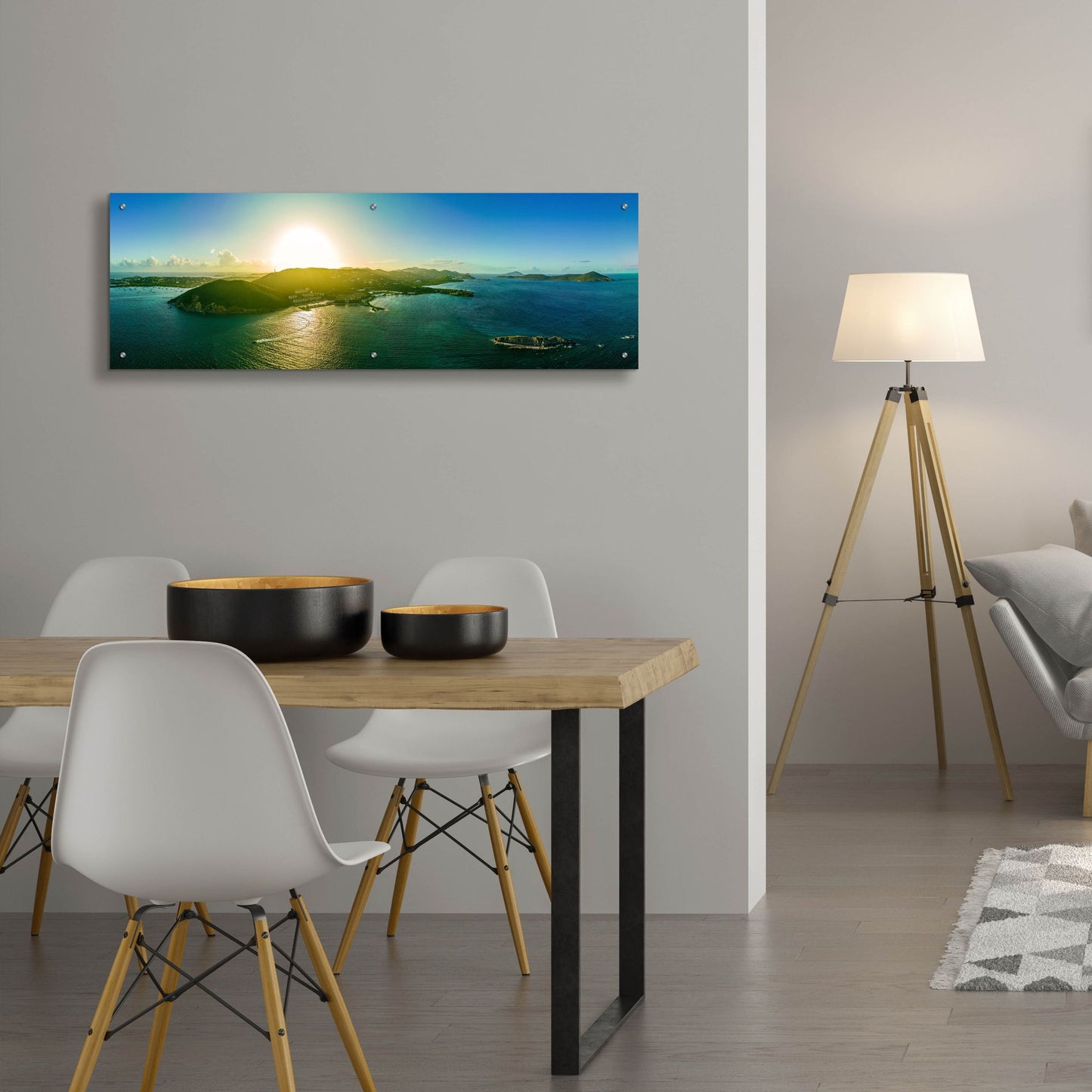 Epic Art 'St Thomas USVI Sunset' by Epic Portfolio, Acrylic Glass Wall Art,48x16