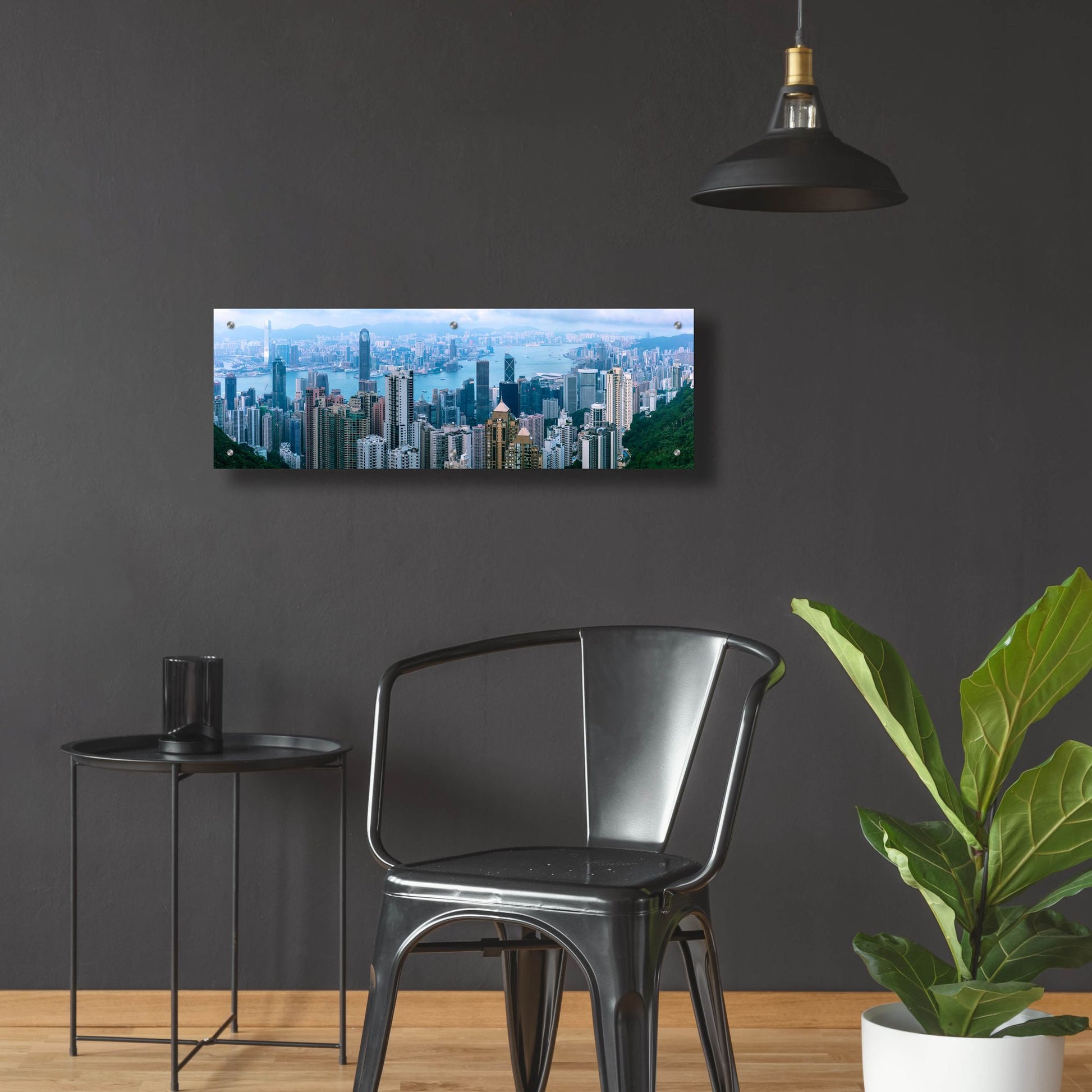 Epic Art 'Hong Kong Panorama' by Epic Portfolio, Acrylic Glass Wall Art,36x12