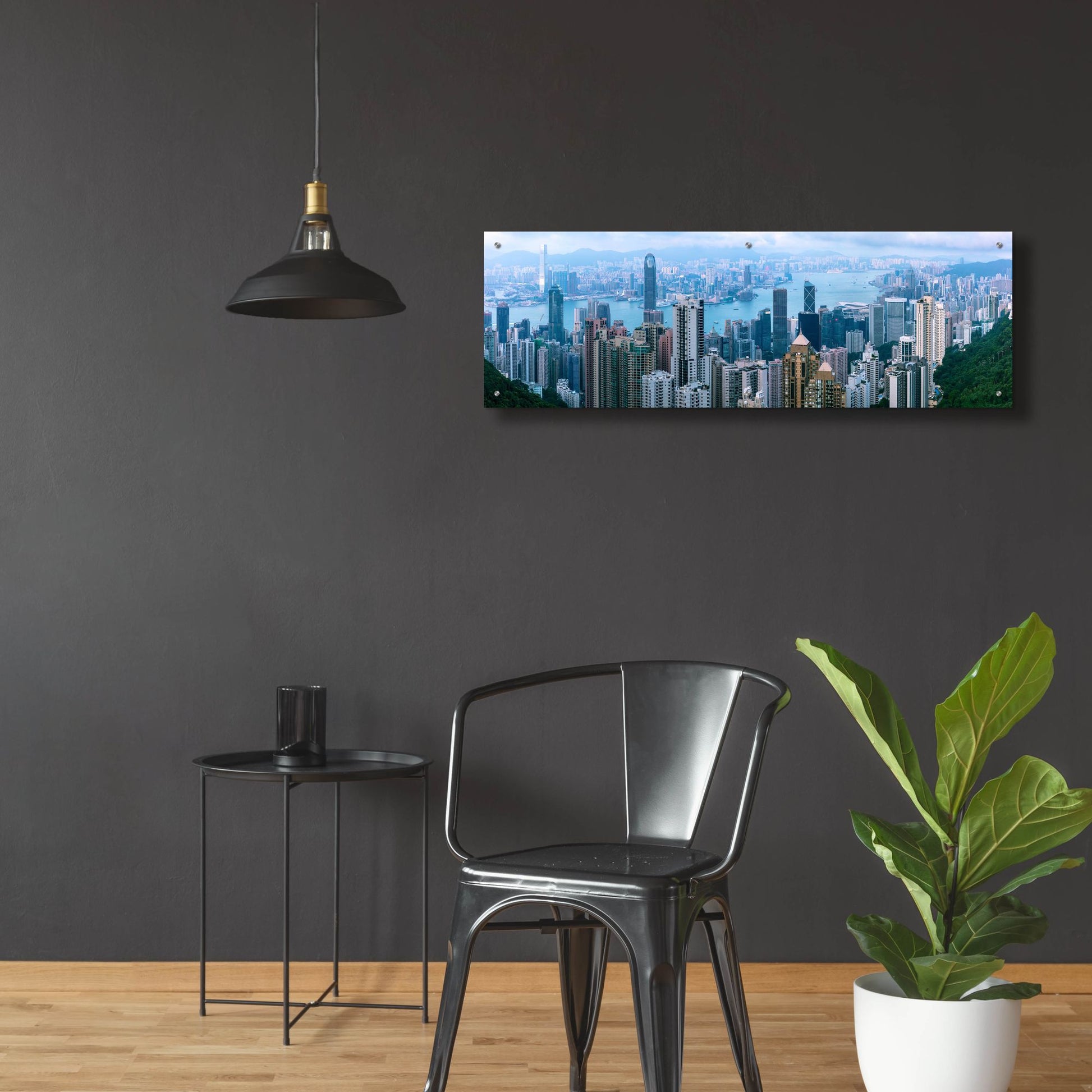 Epic Art 'Hong Kong Panorama' by Epic Portfolio, Acrylic Glass Wall Art,48x16