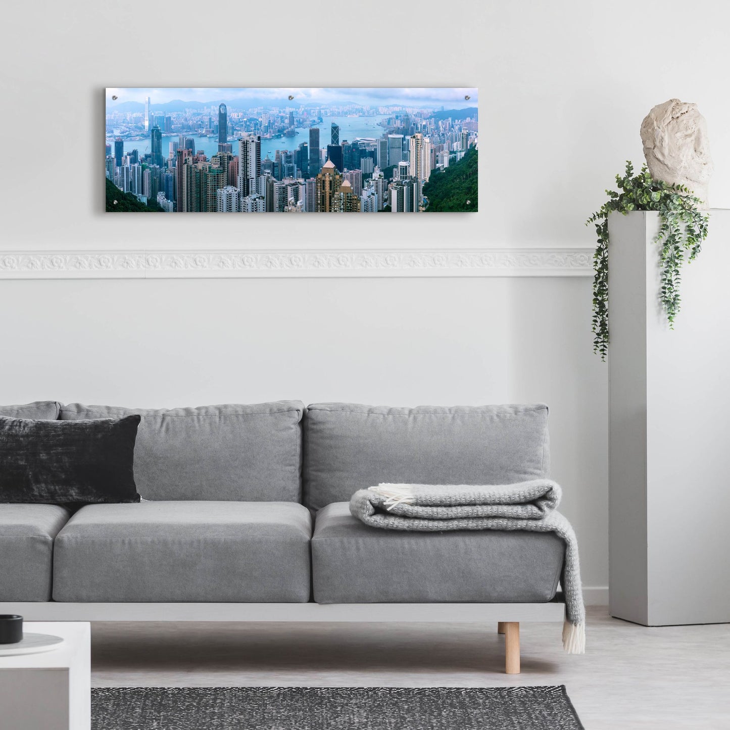 Epic Art 'Hong Kong Panorama' by Epic Portfolio, Acrylic Glass Wall Art,48x16