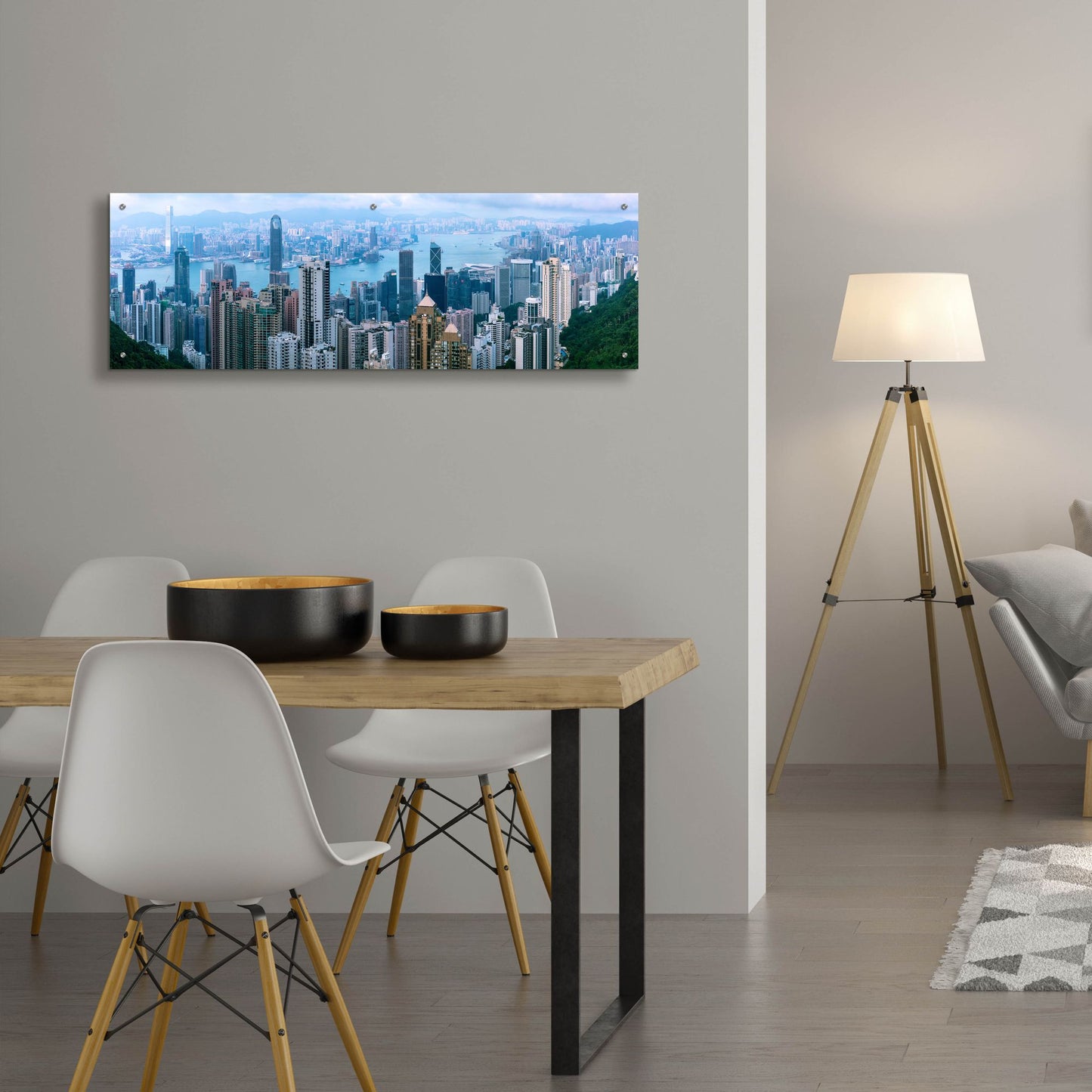 Epic Art 'Hong Kong Panorama' by Epic Portfolio, Acrylic Glass Wall Art,48x16