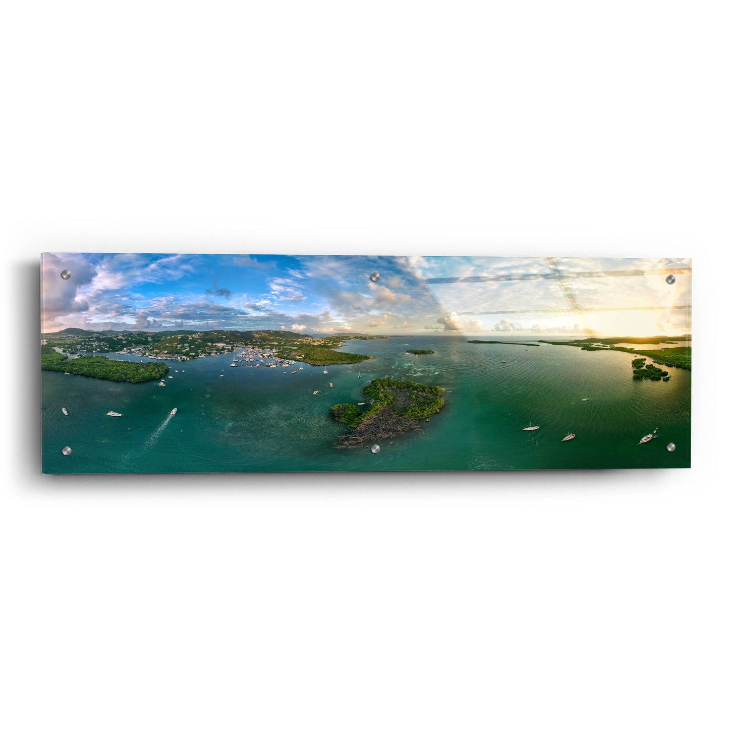 Epic Art 'St Thomas USVI Sunset Panorama' by Epic Portfolio, Acrylic Glass Wall Art,36x12