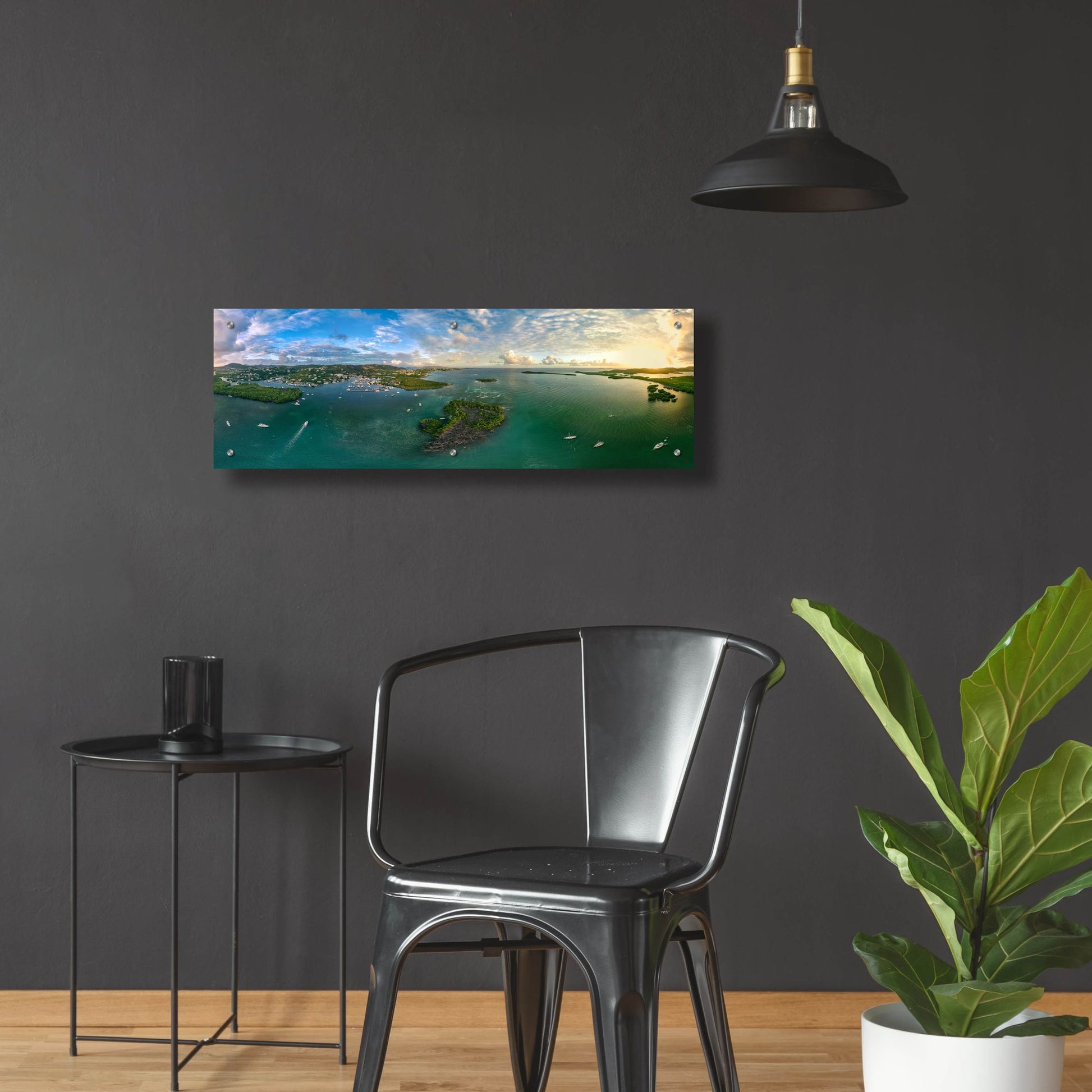 Epic Art 'St Thomas USVI Sunset Panorama' by Epic Portfolio, Acrylic Glass Wall Art,36x12