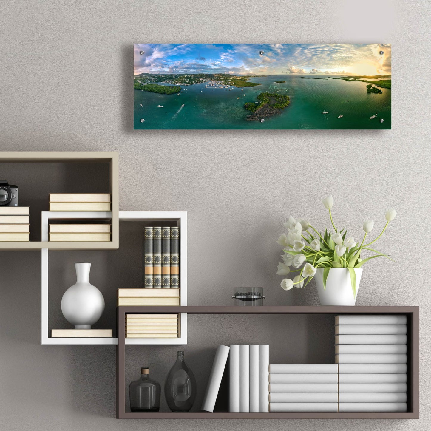 Epic Art 'St Thomas USVI Sunset Panorama' by Epic Portfolio, Acrylic Glass Wall Art,36x12